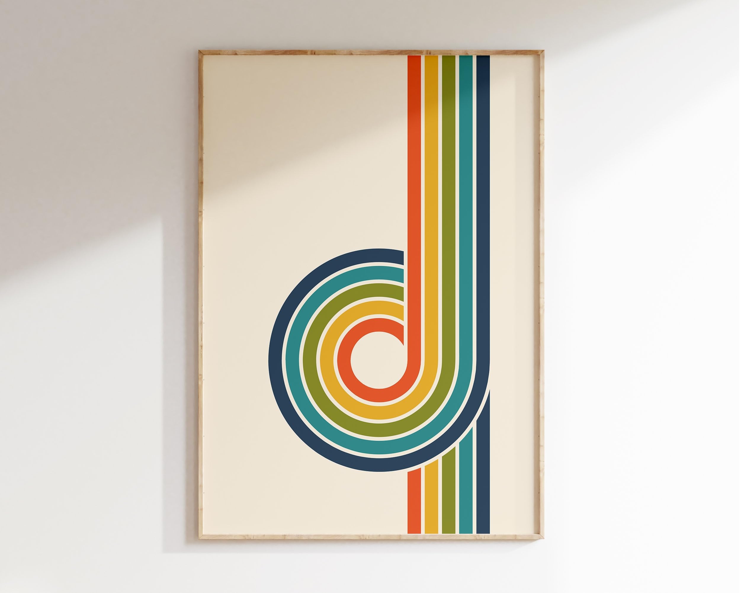 Wall Art Print 1970s Retro Rainbow Stripes Poster Retro Nostalgia Art Poster 70's Aesthetic, Rainbow Poster Bauhaus Poster Colourful Groovy Art | Unframed #803 11x17 Inches