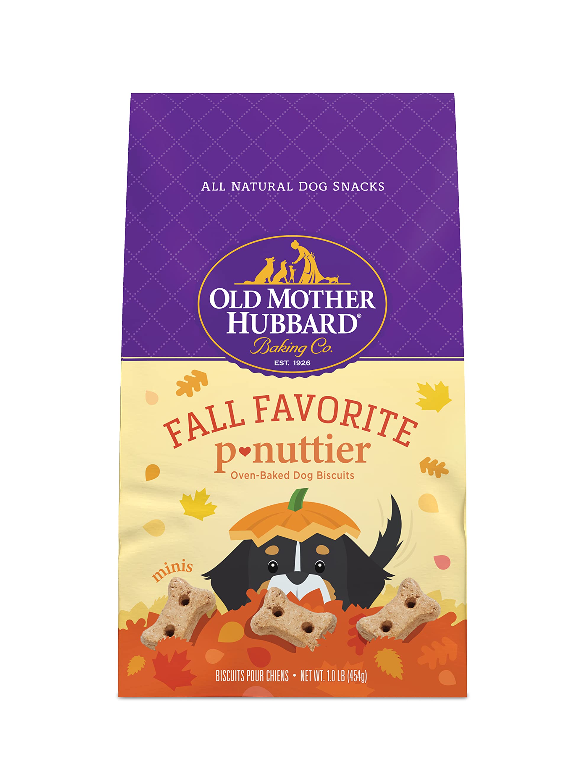 Old Mother Hubbard by Wellness Fall Favorite P-Nuttier Natural Dog Treats, Crunchy Oven-Baked Biscuits, Ideal for Training, 16 ounce bag