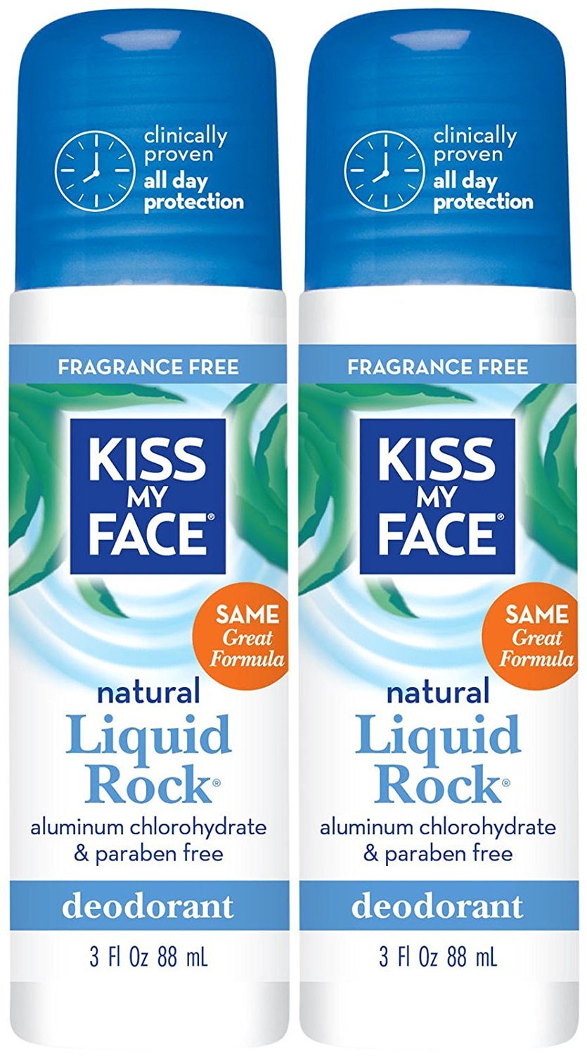 Kiss My FaceLiquid Rock Roll-On Deodorant, Fragrance Free 3 oz (Pack of 2)2