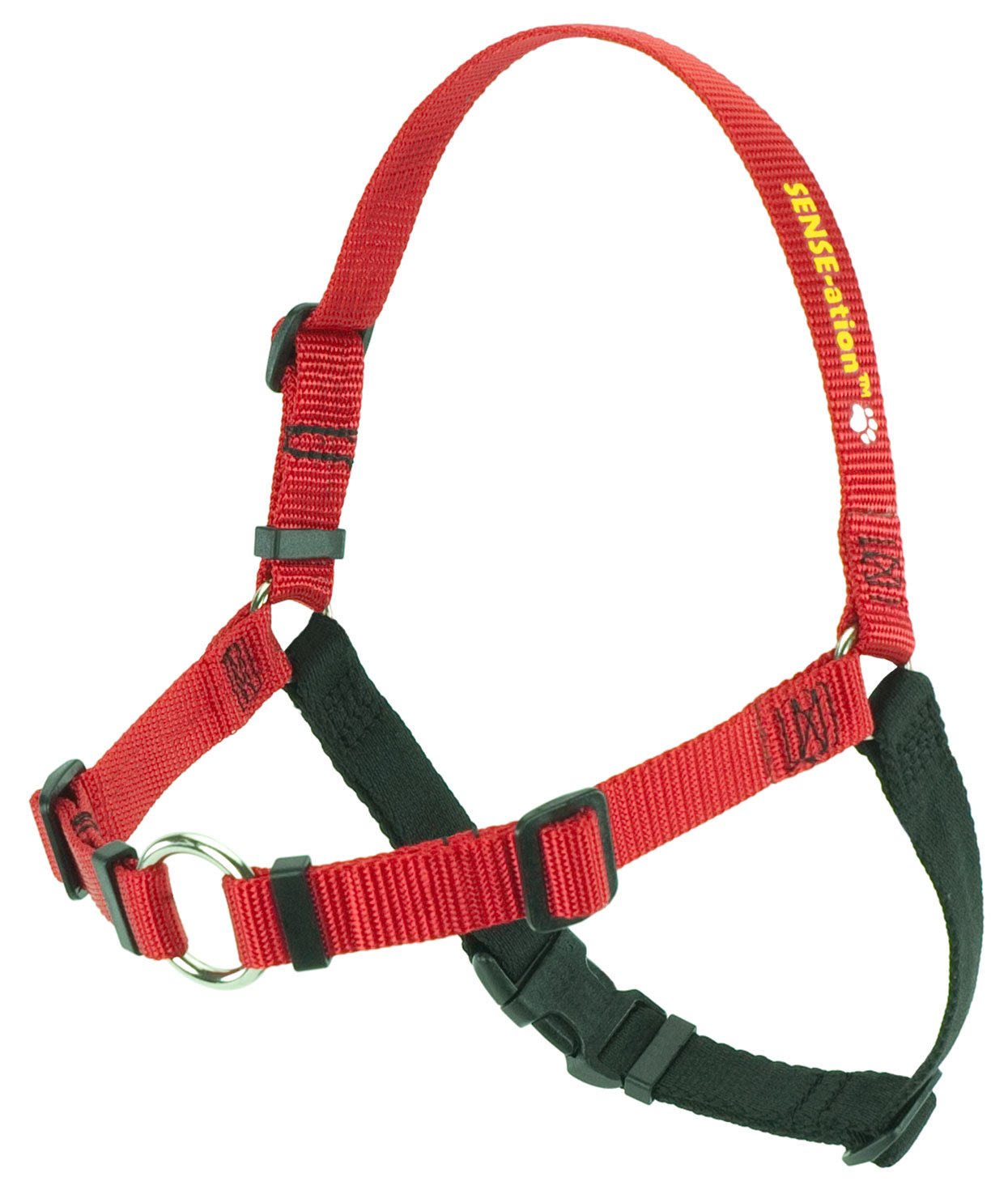 SENSE-ation No-Pull Dog Harness - Red with Black Medium/Large (Narrow) by Softouch