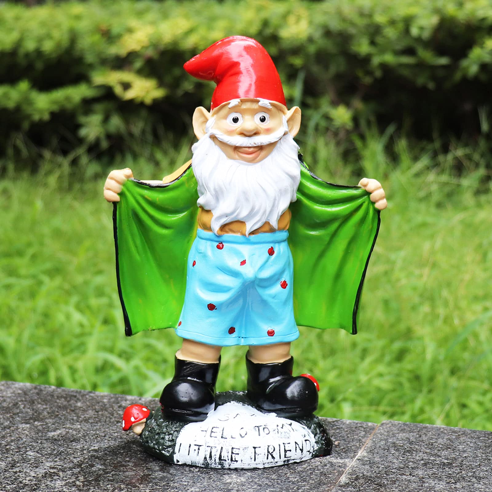 Tirifer 8.3inch/21cm Big Size Garden Gnome, Polyresin Outdoor Sculpture Gnome Statue Garden Figurine Art Garden Decoration for Lawn Yard Balcony Porch Patio