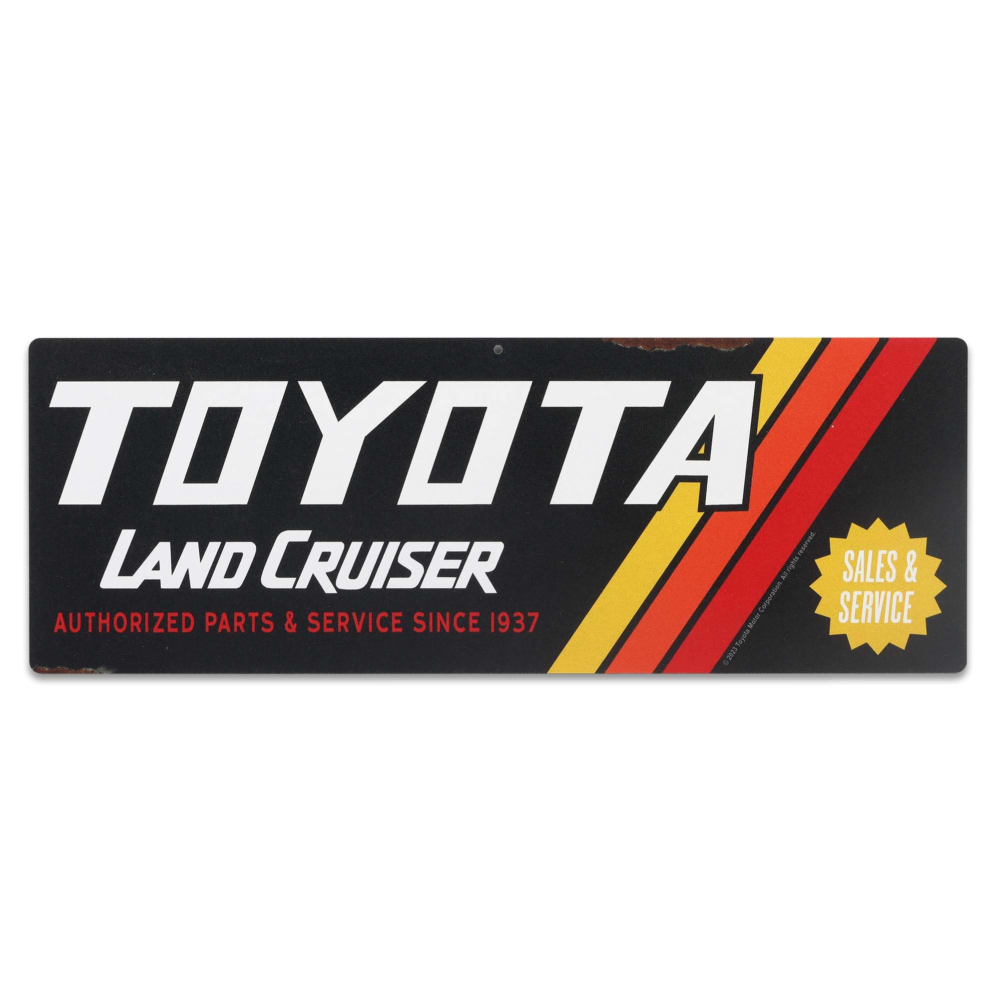 Toyota Land Cruiser Sales and Service Metal Sign - Retro Toyota Sign for Garage, Shop or Man Cave