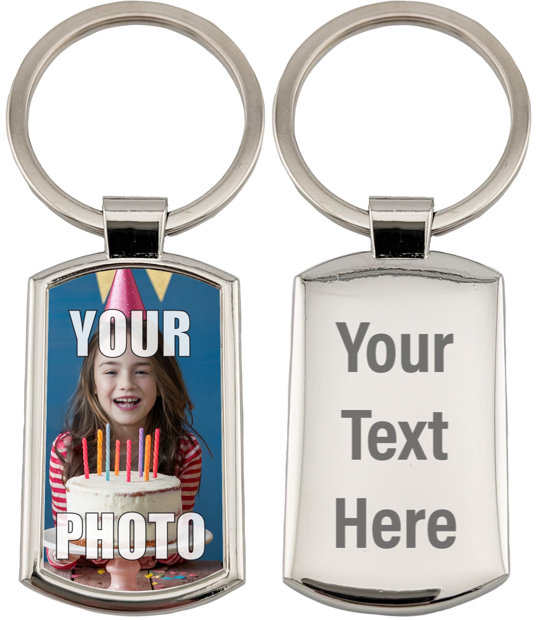 Hippowarehouse Personalised Photo Printed Text Engraved Keepsakes Keyring Custom Premium Gift For Dad Mum Grand Parents Mothers Day Fathers Day gift Key Chain Ring