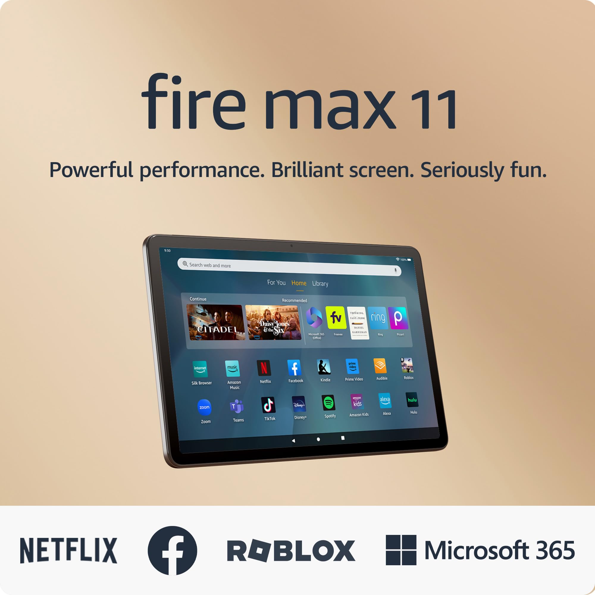 AmazonFire Max 11 tablet (newest model) vivid 11” display, all-in-one for streaming, reading, and gaming, 14-hour battery life, optional stylus and keyboard, 64 GB, Gray