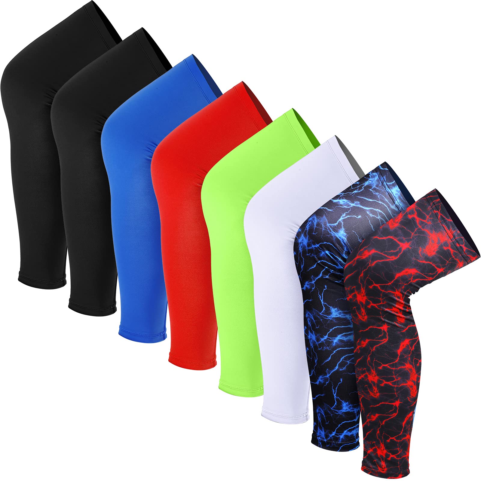 Sports Compression UV Long Leg Sleeves for Running Basketball Football Cycling and Other Sports for Men, Women, Youth