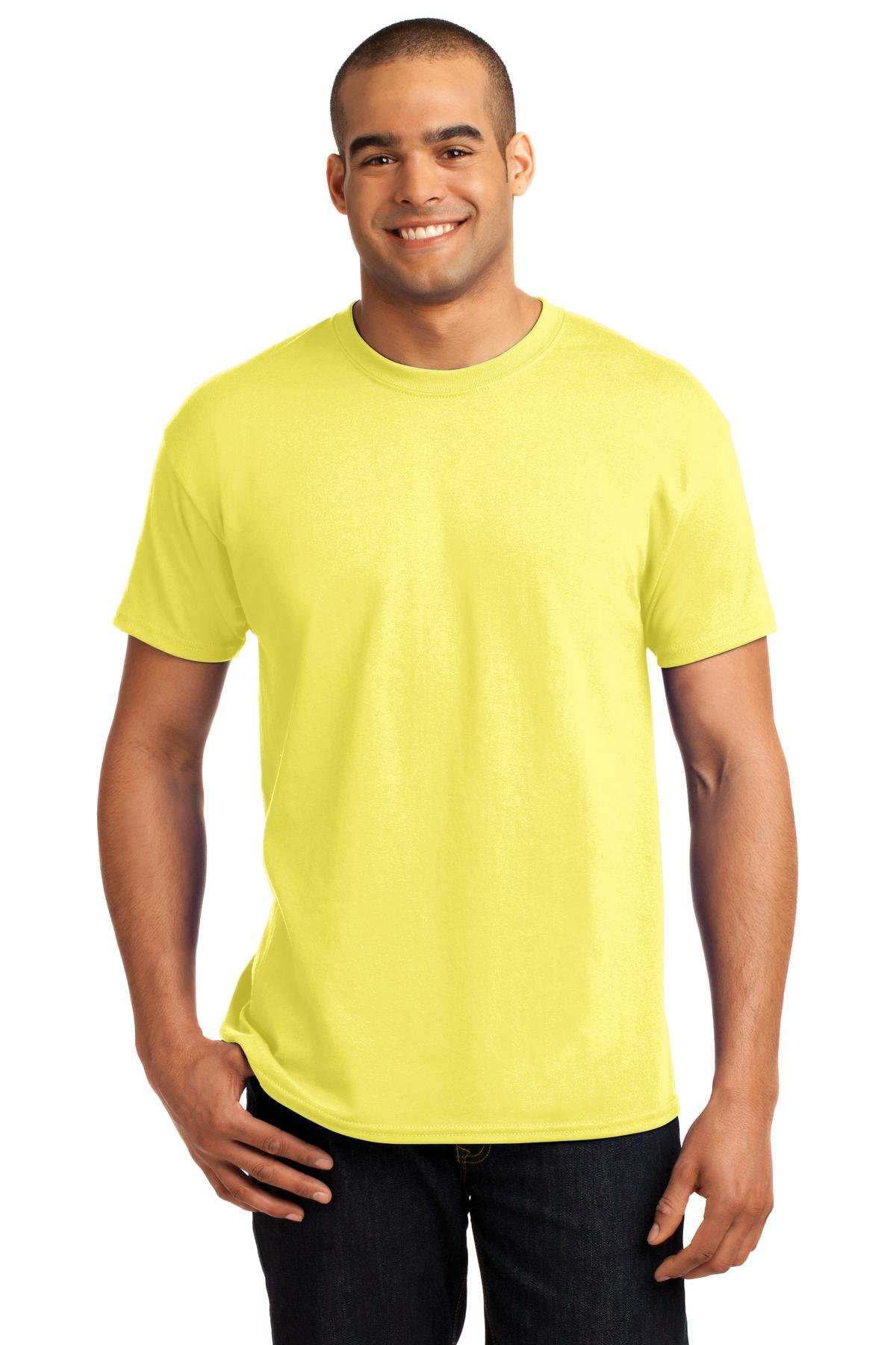 HanesMens ComfortBlend EcoSmart 50/50 Cotton/Poly T-Shirt, Large, Yellow