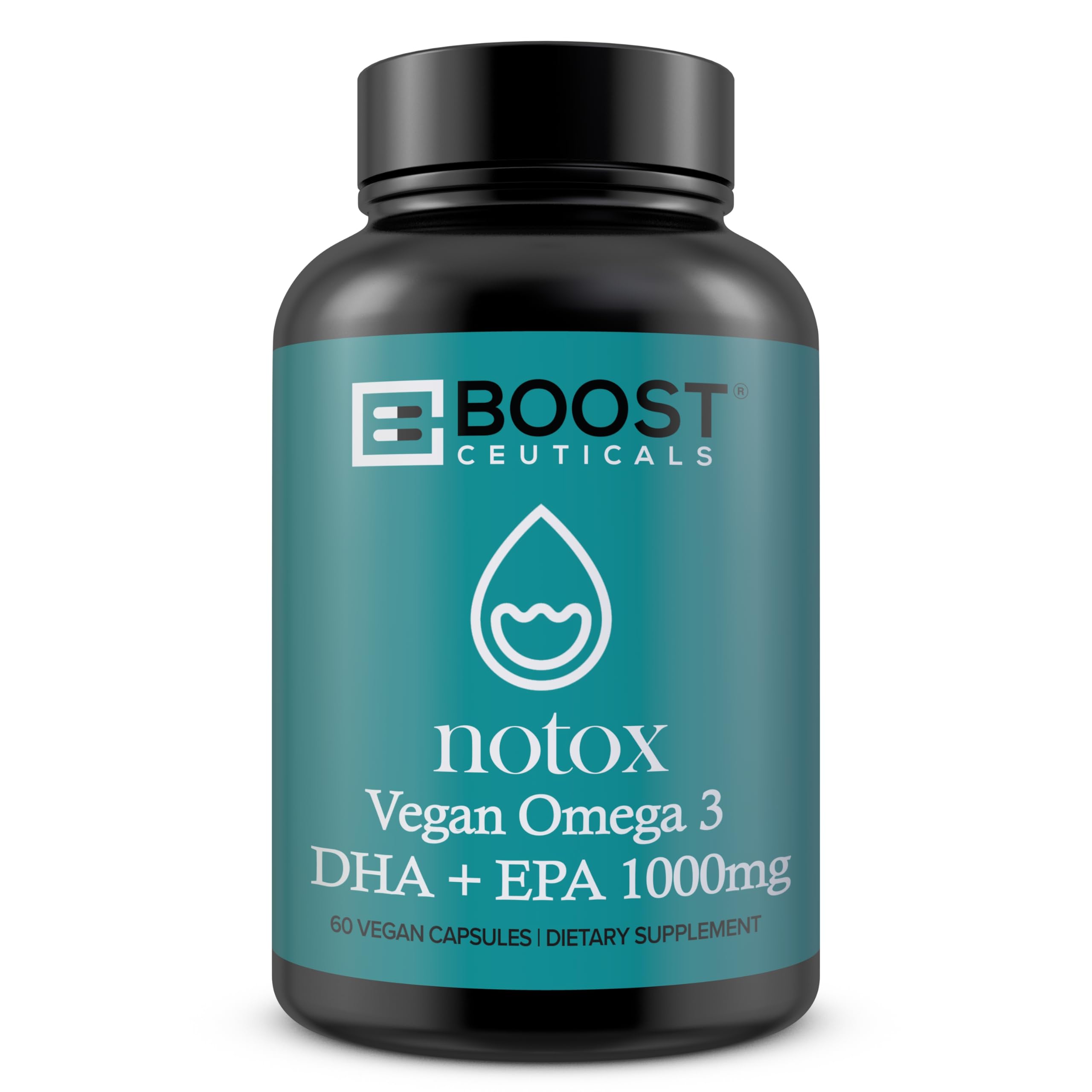 BoostCeuticals Plant Based Algae Omega 1000mg Omega Fish Oil Replacement - Vegan Omega 3 DHA - Omega 3 Fish Oil Alternative - Brain Health (60)