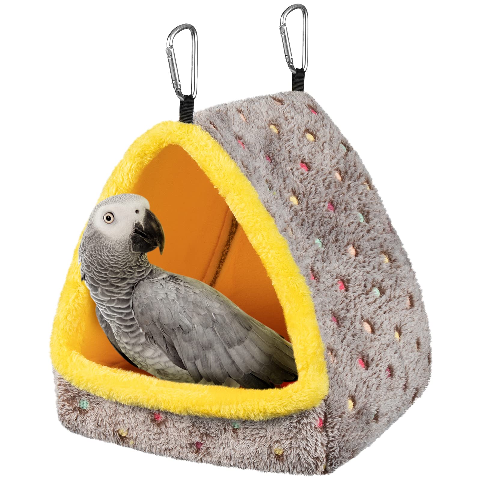 MEWTOGO Large Winter Warm Bird Nest House, Comfortable Bird Bed for Cage with Mat, Hanging Hammock Shed Hideaway Hut Gift for Macaws African Grey Amazon Parrots