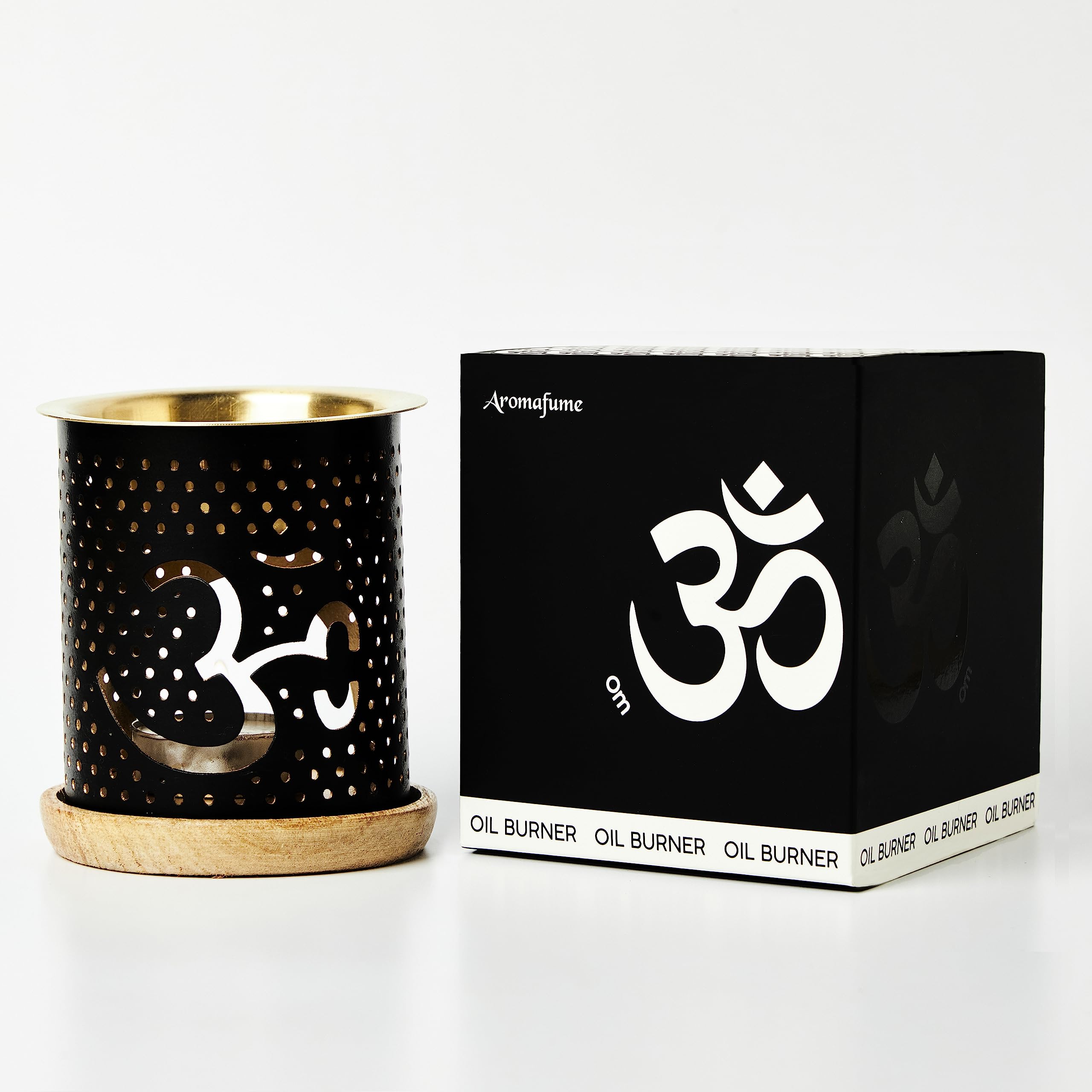 AromafumeOm Essential Oil Burner | Oil Diffuser with Candle | Brass Burner with 10ml Essential Oil