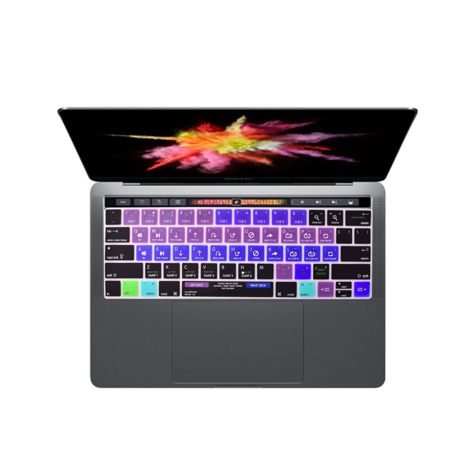 Serato DJ Serato Scratch Live DJ Browser Toggle Shortcuts Silicone Keyboard Cover for MacBook Pro M1 M2 14 16 ;Touch Bar 13 15 Inch (A1989/A1706,A1990/A1707) 2016-2024