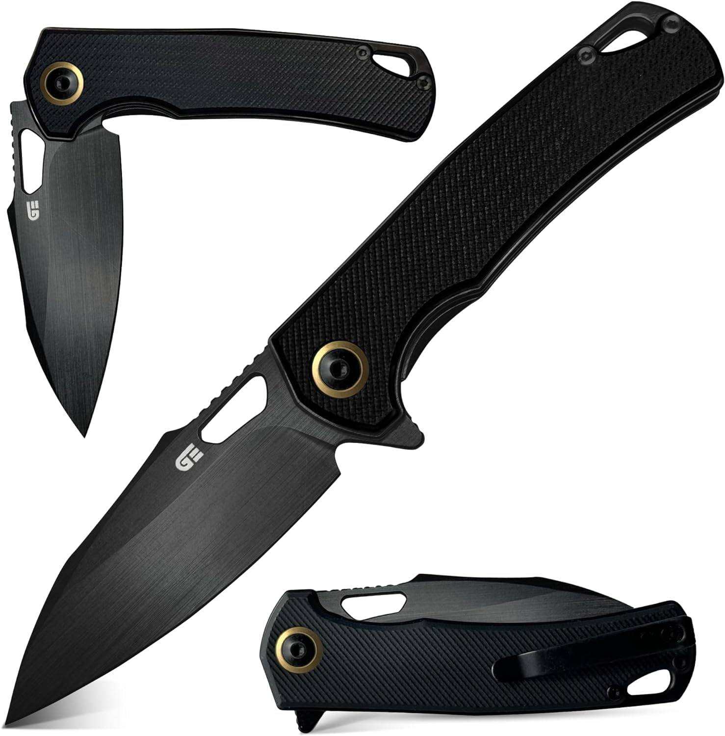 Folding Pocket Knife for Men - EDC Tactical Knife with Pocket Clip, Indoor & Outdoor, Camping, Survival Hiking & Gifts for Men, Every Day Carry, Lightweight (Black Blade)