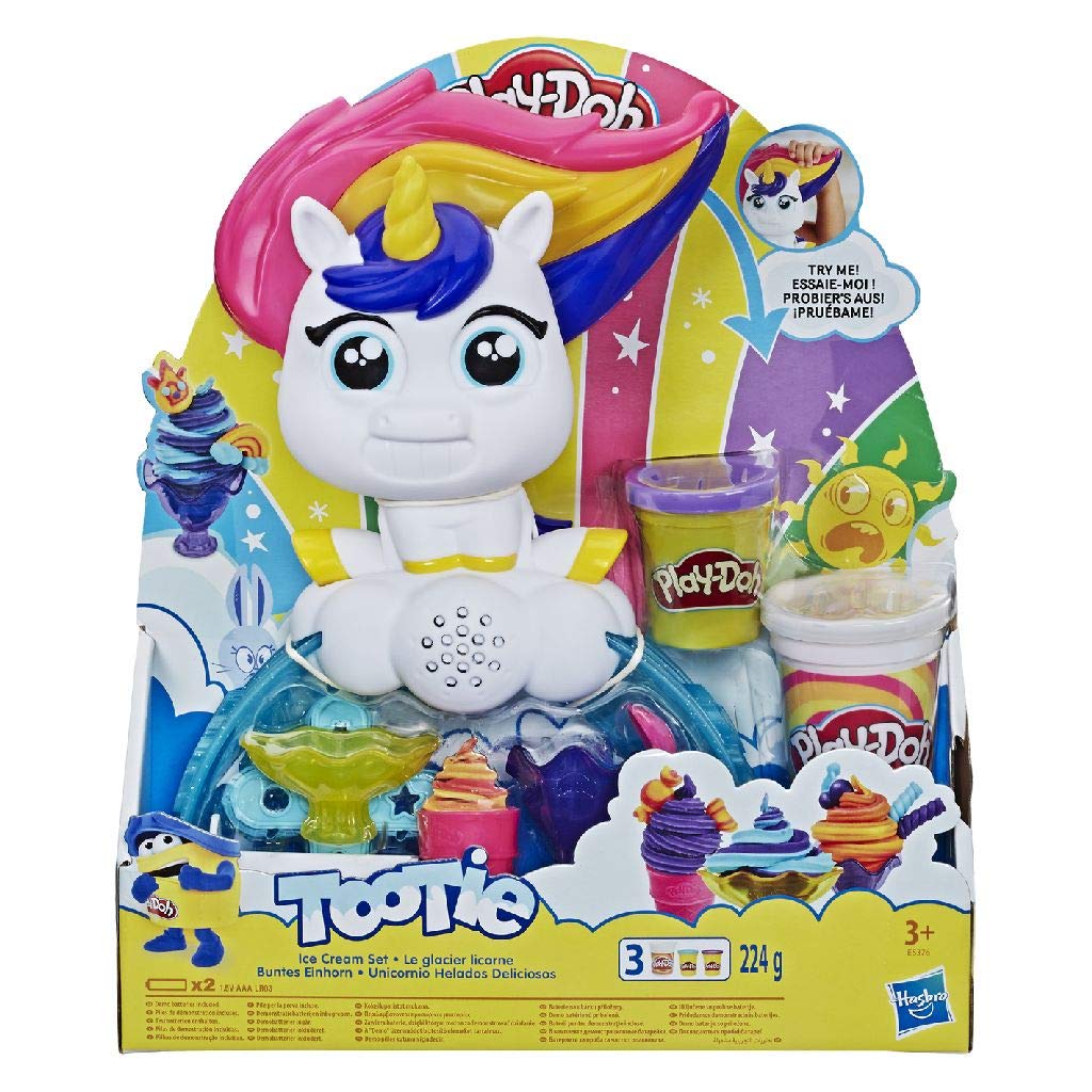 Play-DohTootie The Unicorn Ice Cream Set With 3 Non-Toxic Colors Featuring Play-Doh Color Swirl Compound