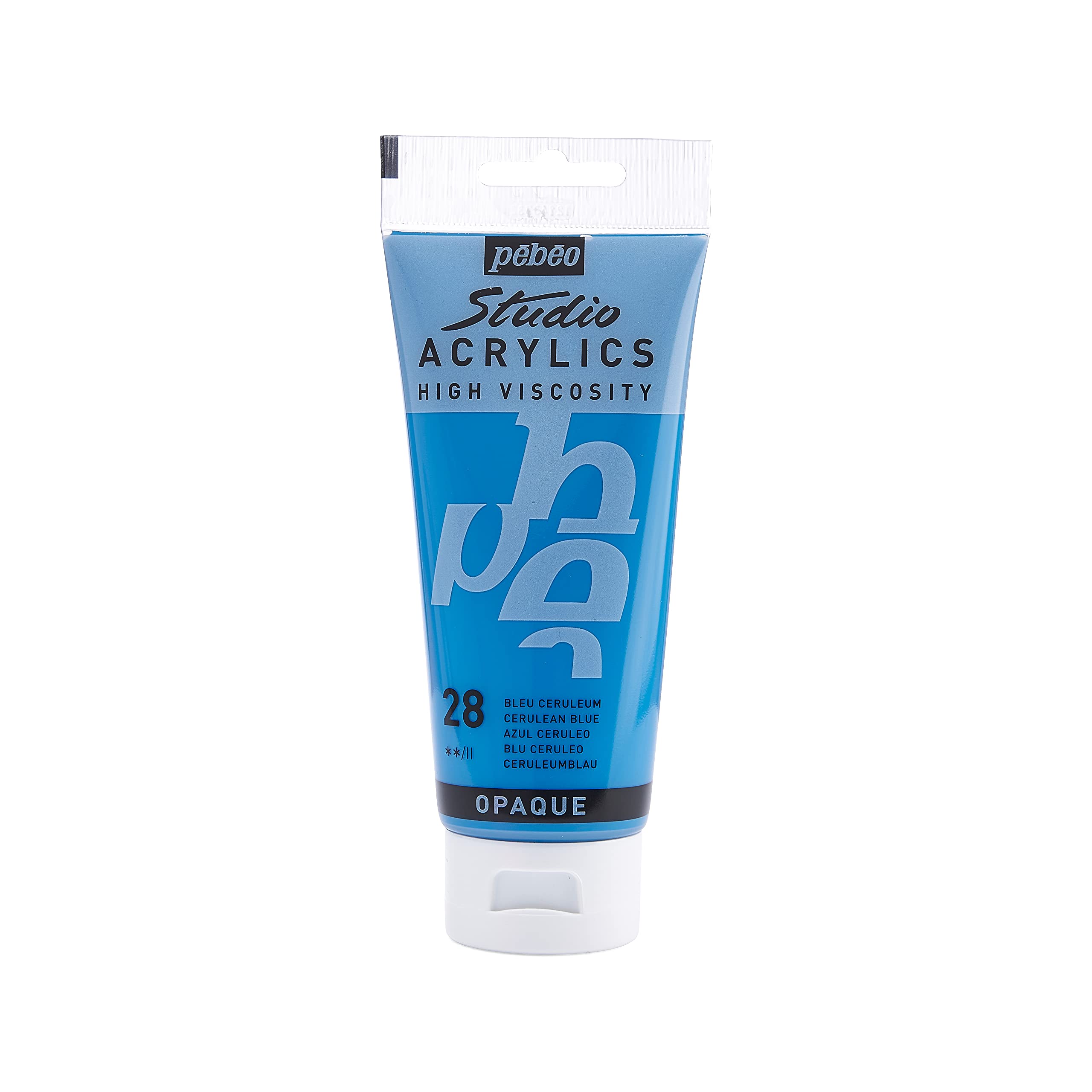 Pébéo 831-028 - Studio Acrylics Fine Acrylic - Acrylic Paint - Blue Acrylic - Cerulean Blue, 100 ml