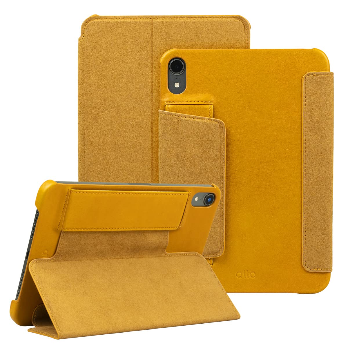 Alto Leather Folio Case for iPad Mini 6, Premium Italian Leather Case for Apple iPad Mini 6th Gen (Caramel Brown)