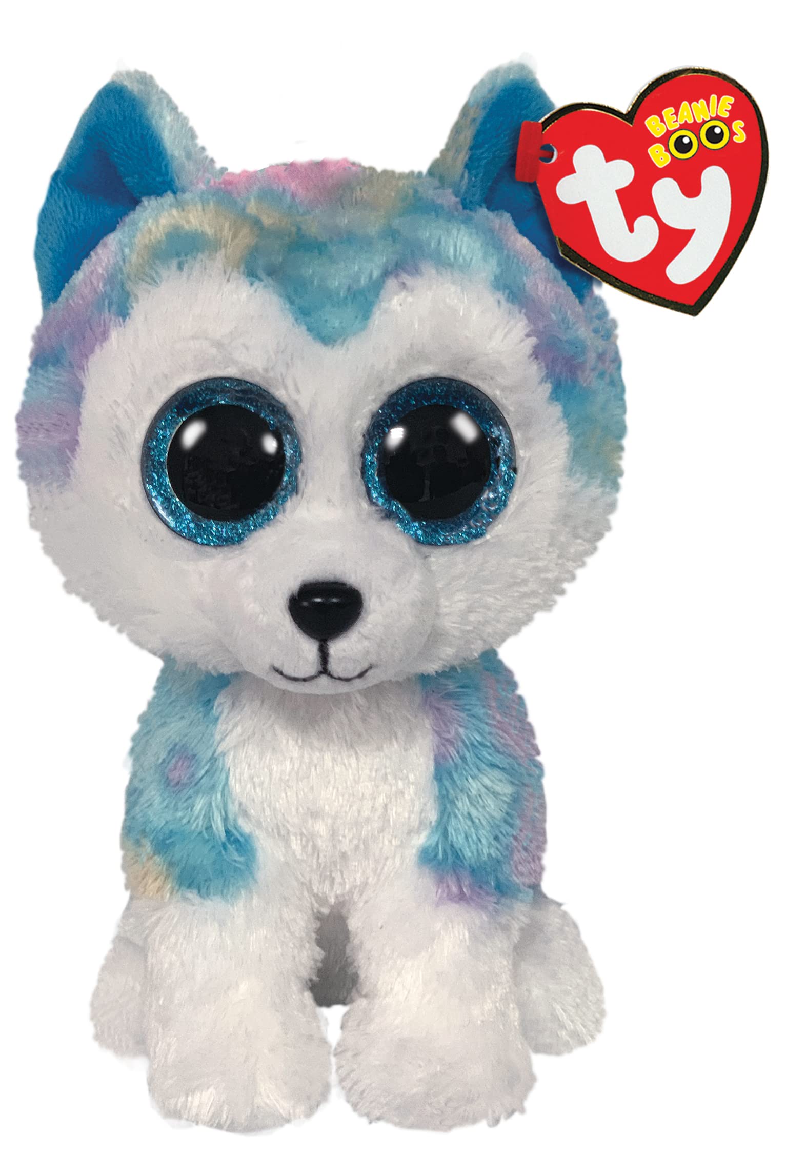 TyBeanie - Boo's-Helena The Husky Soft Toy 15 cm, 36322, White/Blue, TY36322