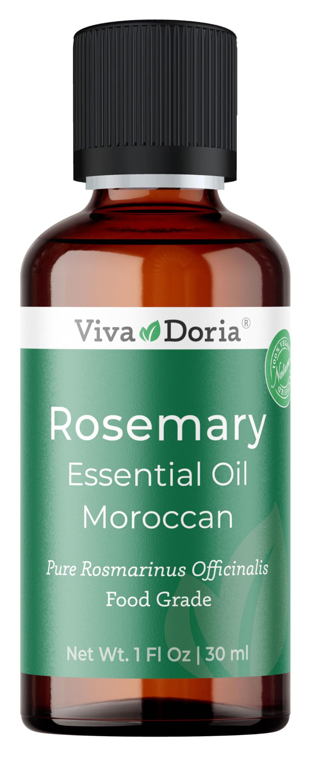 Viva Doria 100% Pure Moroccan Rosemary Essential Oil, Undiluted, Food Grade, 30 mL (1 Fluid Ounce)