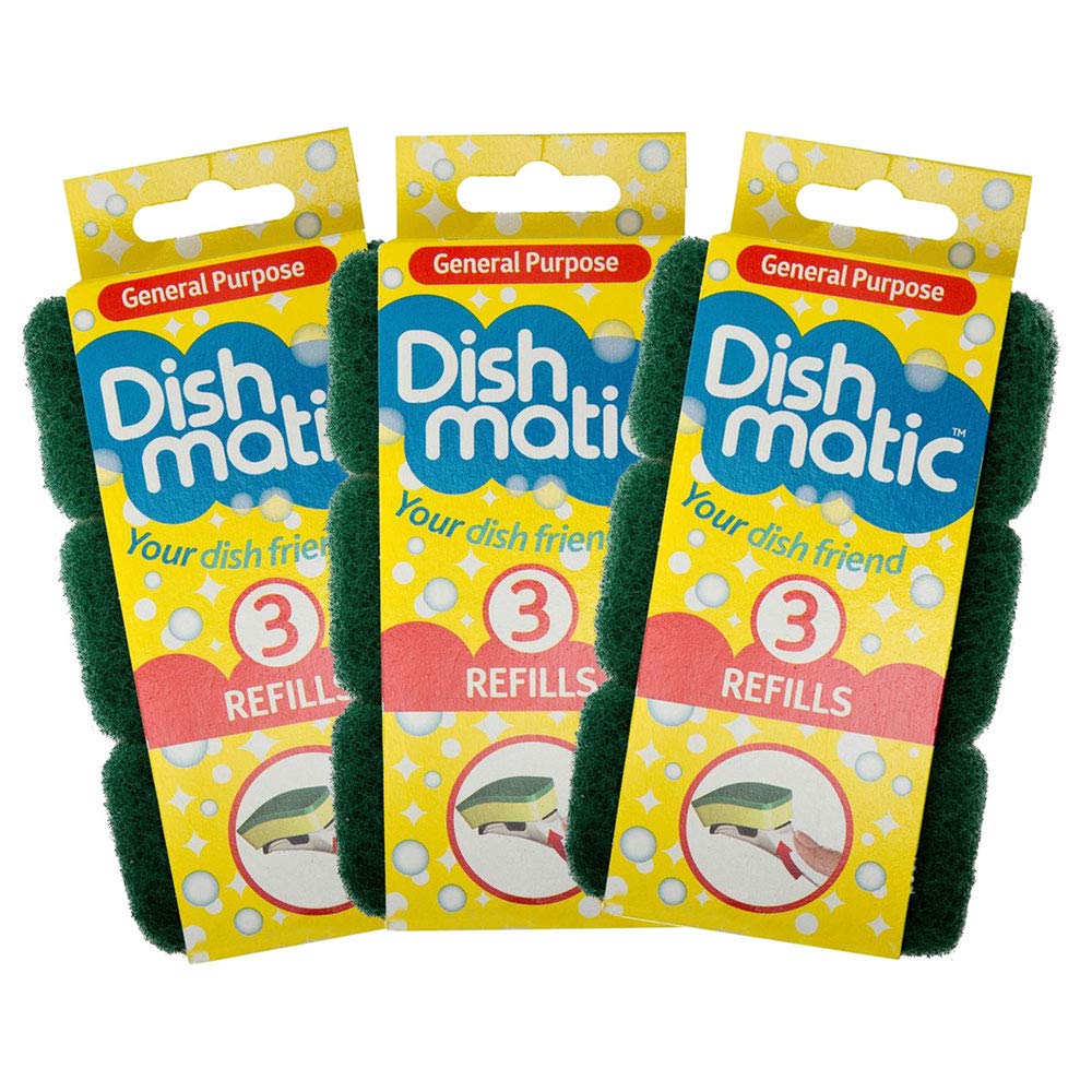 Caraselle9x Heavy Duty Dishmatic Green Refill Sponges