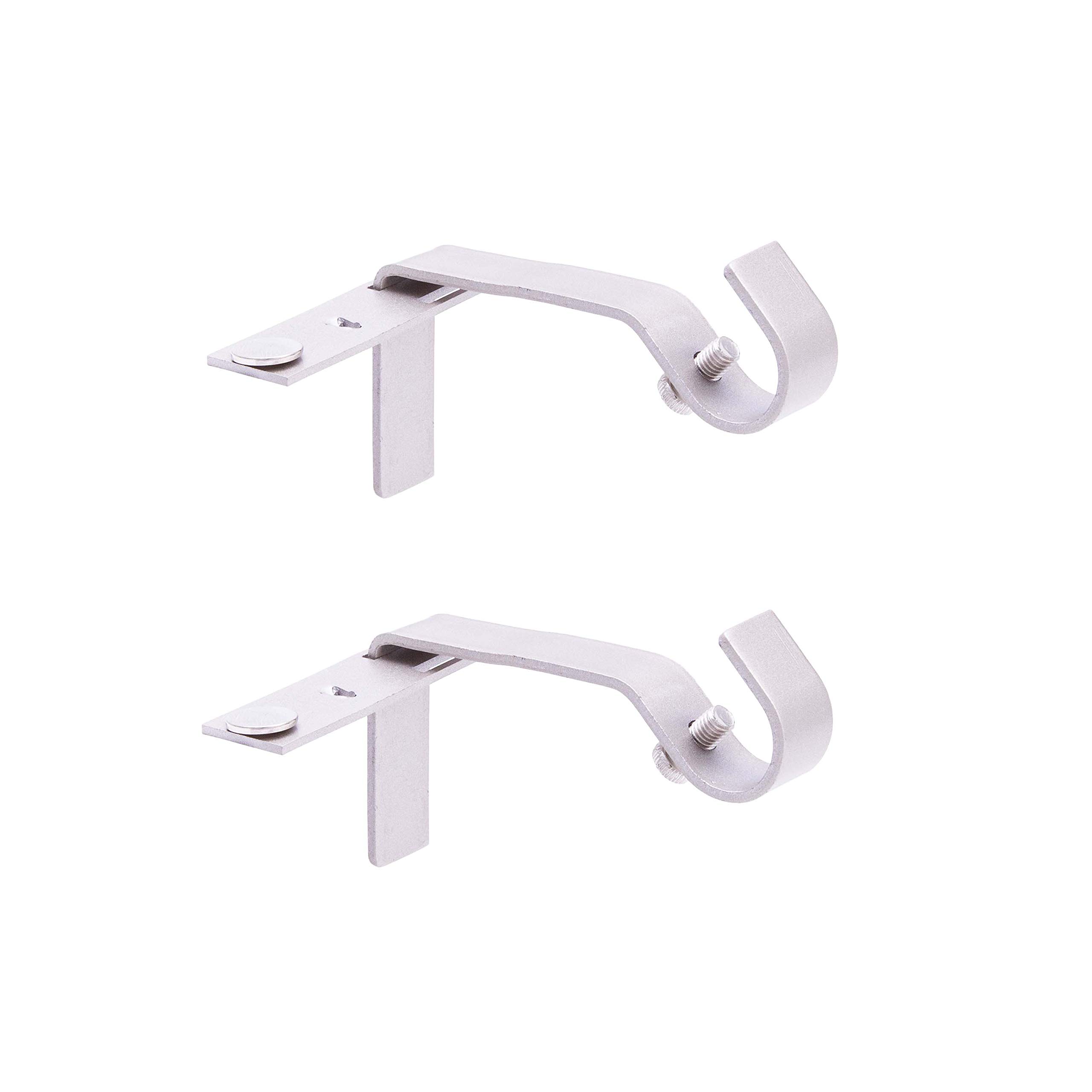 Kenney Fast Fit 5/8" No Measure Curtain Rod Brackets, Brushed Nickel