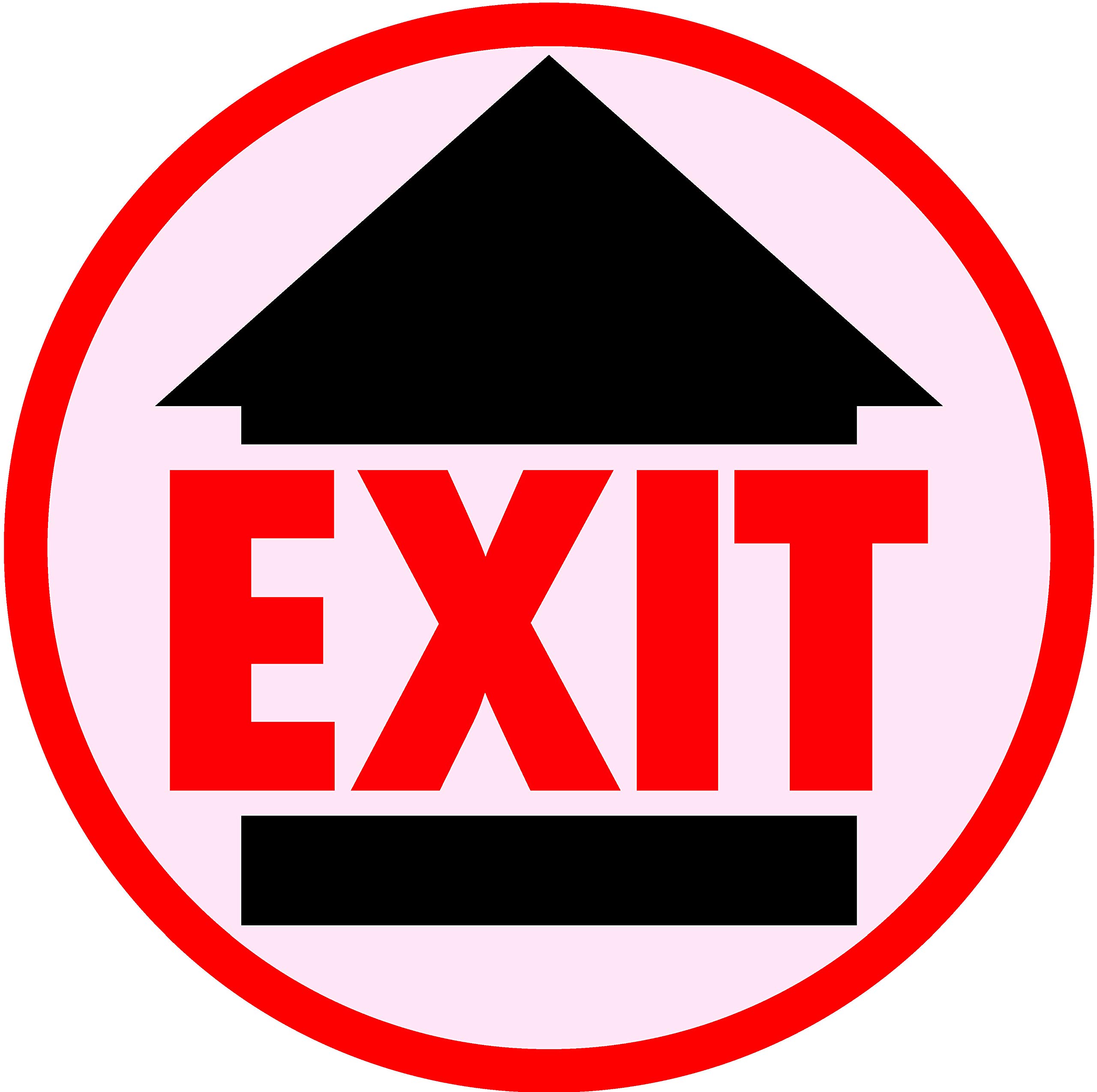 CLEVER SIGNS Exit Sign, 10 Decals per Pack, 7.5" Round, Social distancing Sign, Social distancing Floor Decals