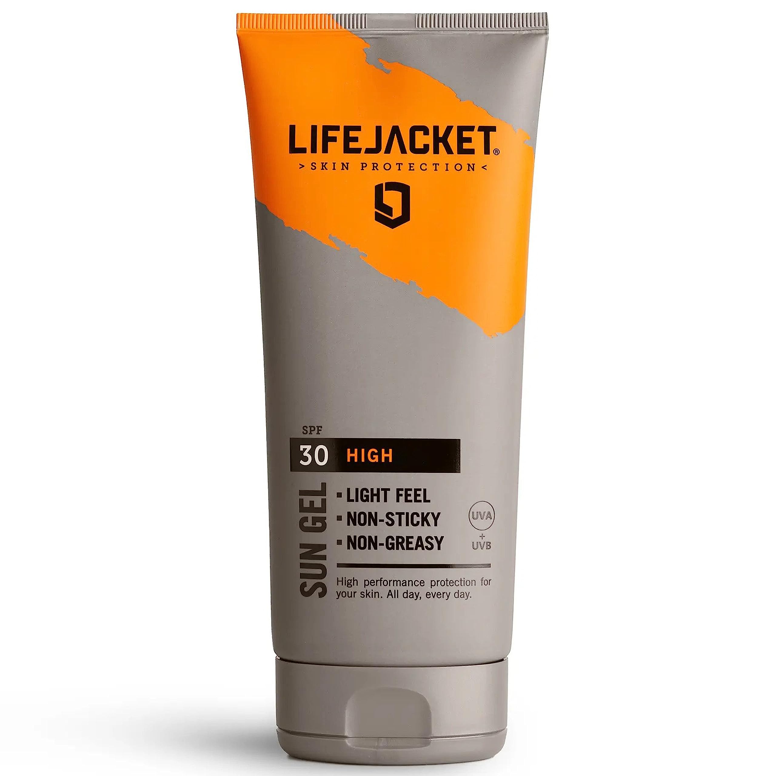 LifeJacket Sun Protection Gel SPF 30 UVA, UVA 5* Sun Cream/Sunscreen factor 30, Face + Body 200ml Lightweight, Non-greasy, Water resistant, Cruelty free, Clinically Approved for Sensitive & Dry Skin