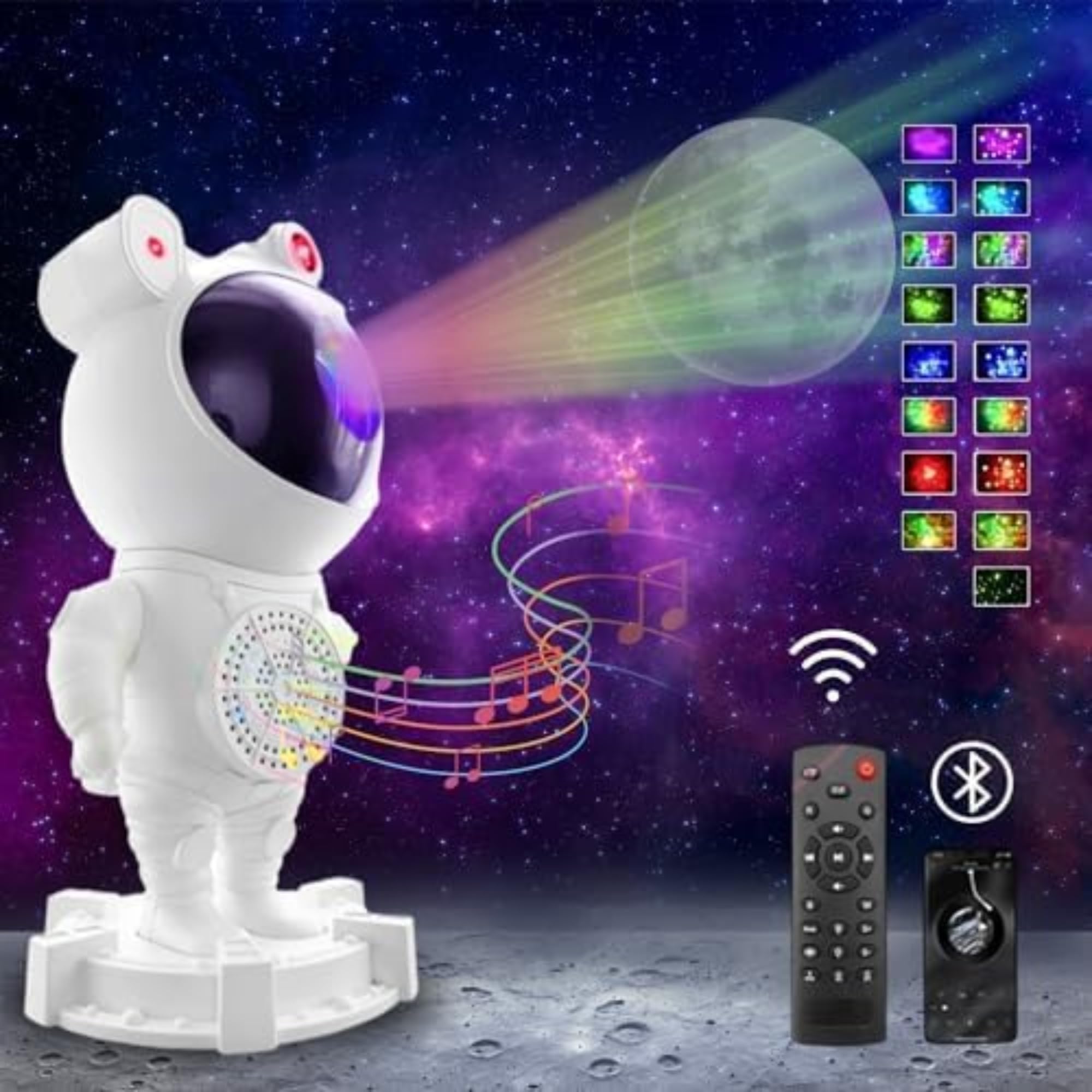 Star Projector Night Light with Timer, Remote Control and 360°Adjustable Design, Astronaut Nebula Galaxy Night Light Projector for Children Adults Baby Bedroom, Party Room and Game Room