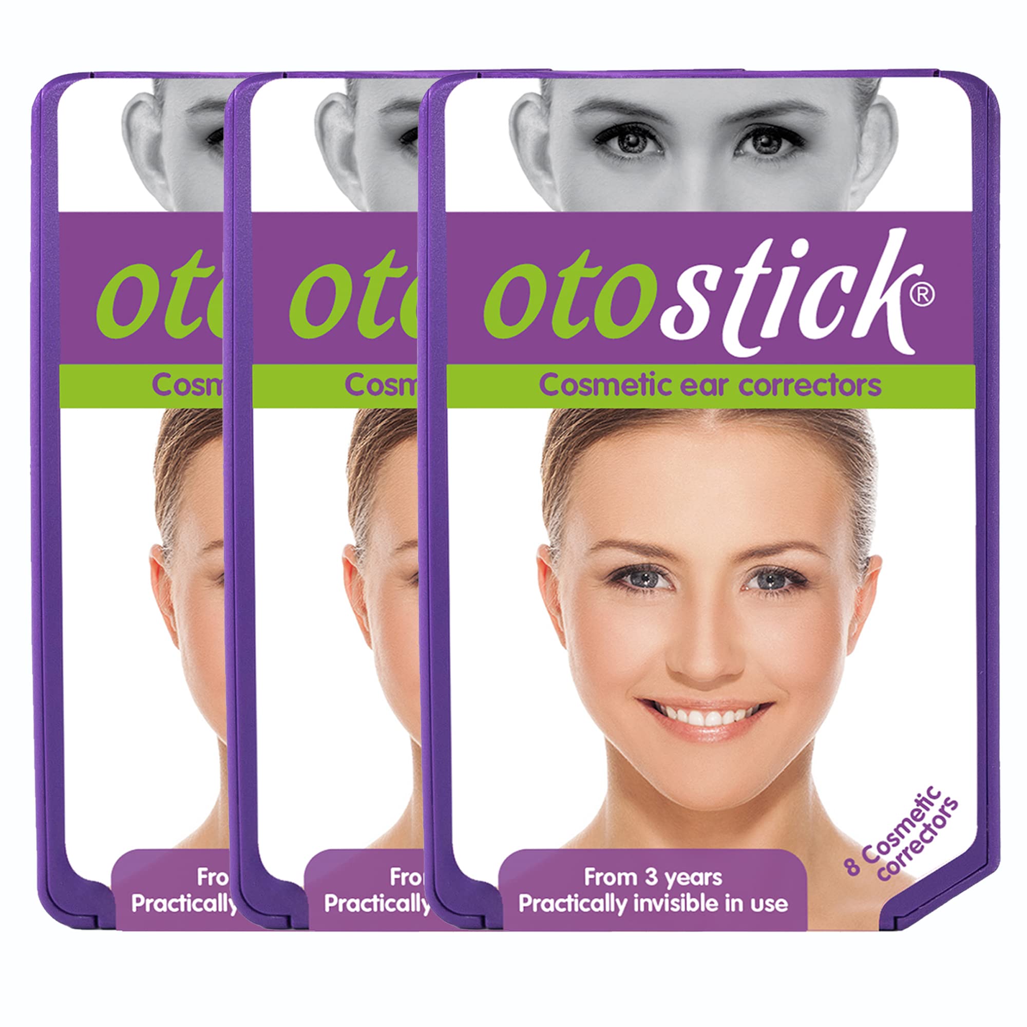 Otostick - 3 Pack 8 Count Cosmetic Discreet Protruding Ear Corrector - Corrective Ear Care Products for Ear Pinning without Surgery from 3 Years