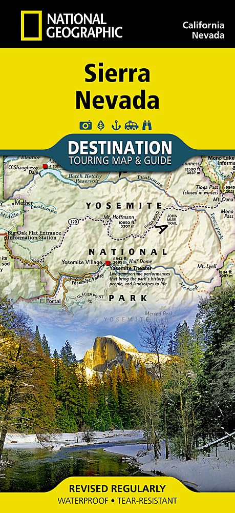 Sierra Nevada, California Map: Destination Map (National Geographic)