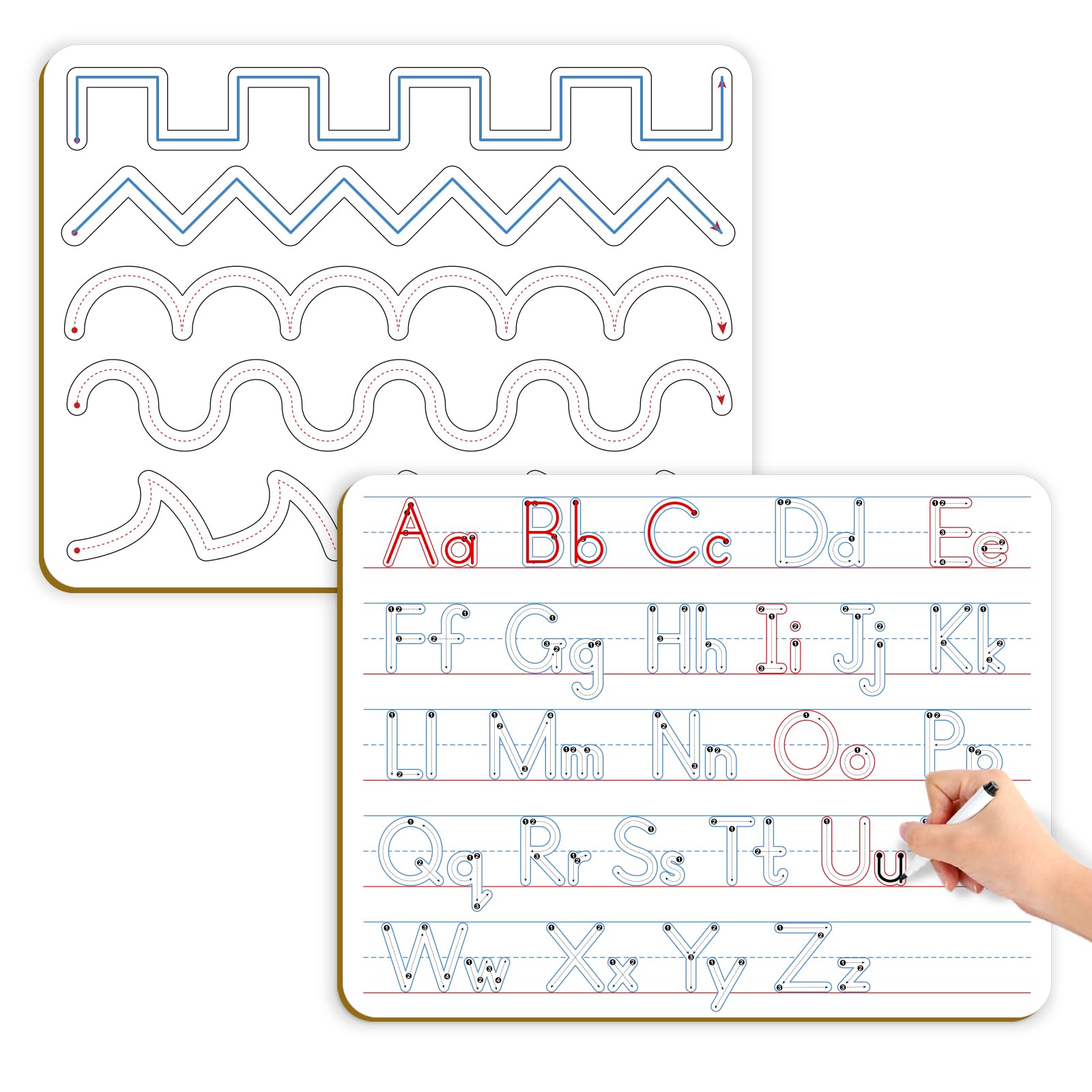 AizwebHandwriting Practice Dry Erase Board,9" x 12" ABC Alphabet Letter Tracing for Kids Ages 3-5 Writing Small Whiteboard,Pre k Toddler Preschool Kindergarten Learning Activities,Homeschool Supplies