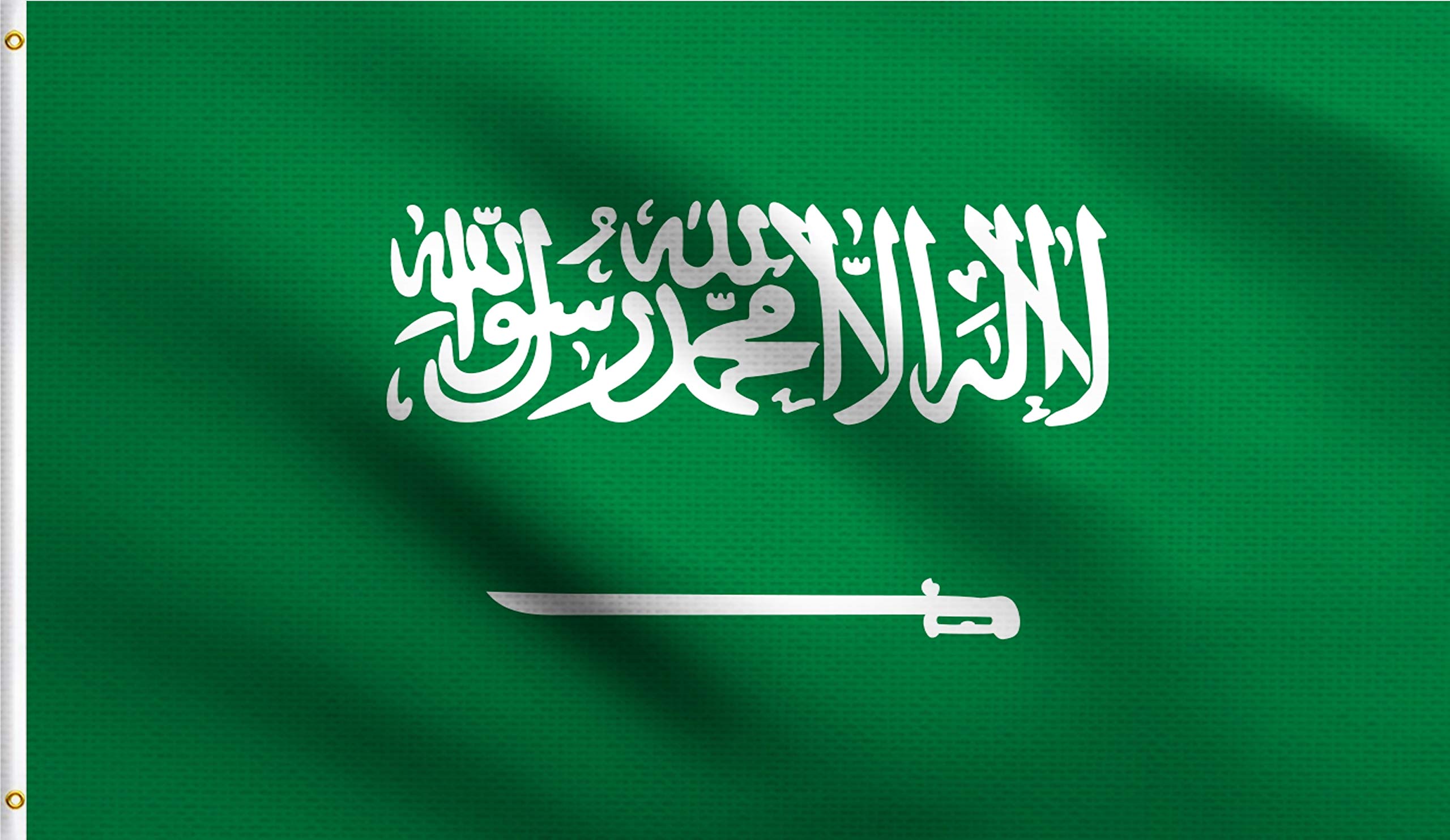 DMSE Wholesale Saudi Arabia Arabian علم المملكة العربية السعودية Flag 3X5 Ft Foot 100% Polyester 100D Flag UV Resistant (3' X 5' Ft Foot)