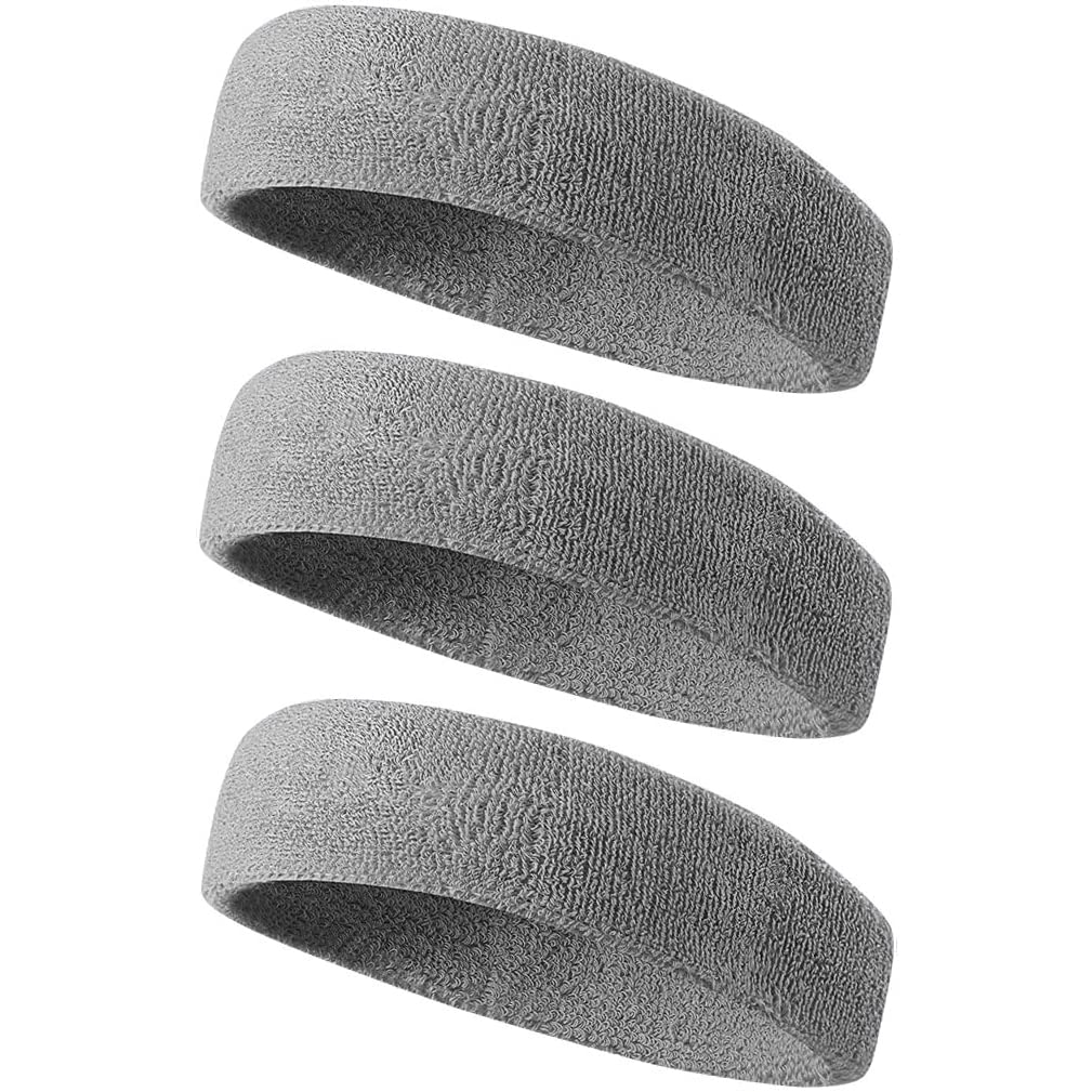 Proxima DirectSweatbands, 3 Pack Ports Headband for Women Men Girls Boys, Super Comfy Sports Sweatband for Gym Workout Yoga Soccer Boxing Tennis