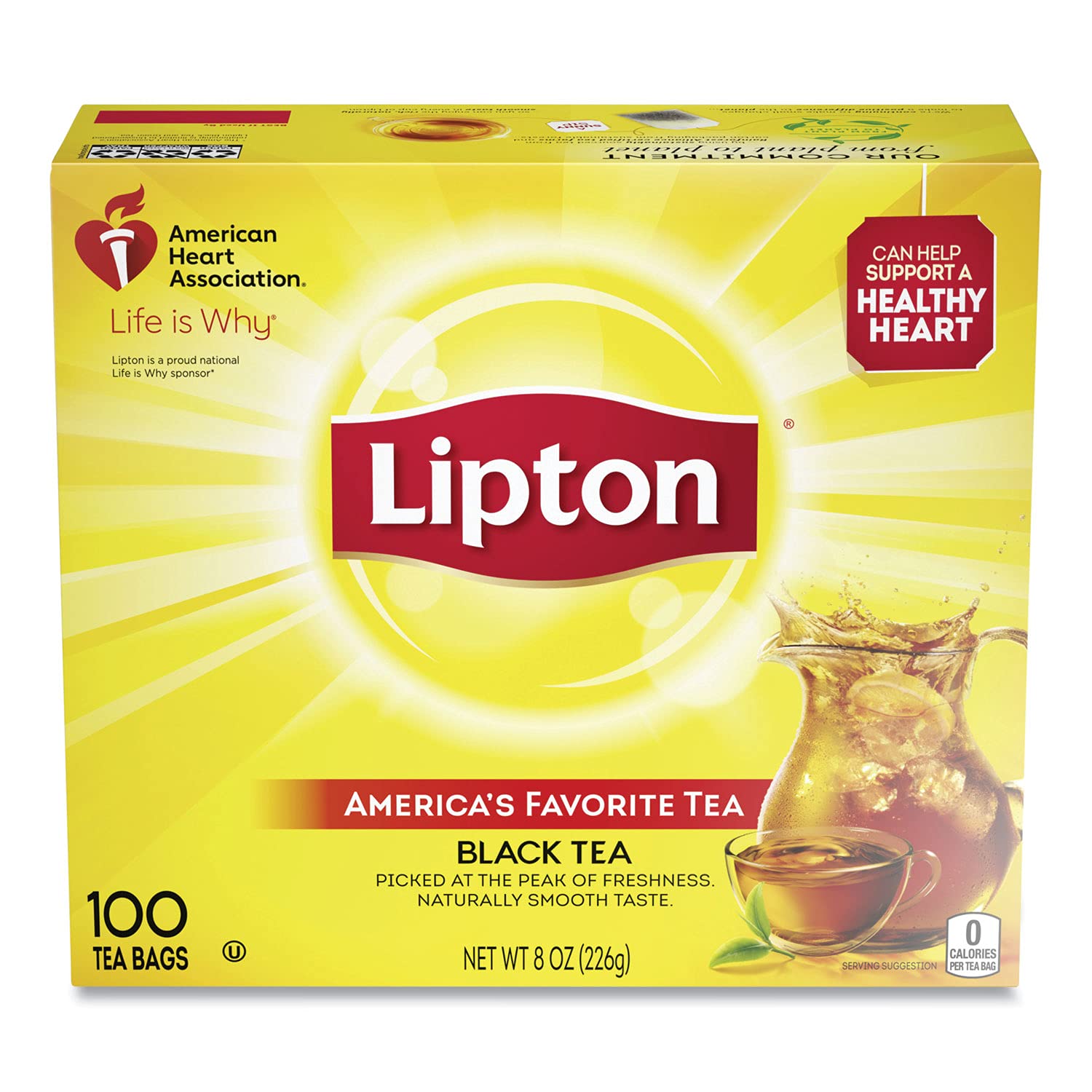 Lipton 291 Tea Bags, Regular, 100/Box