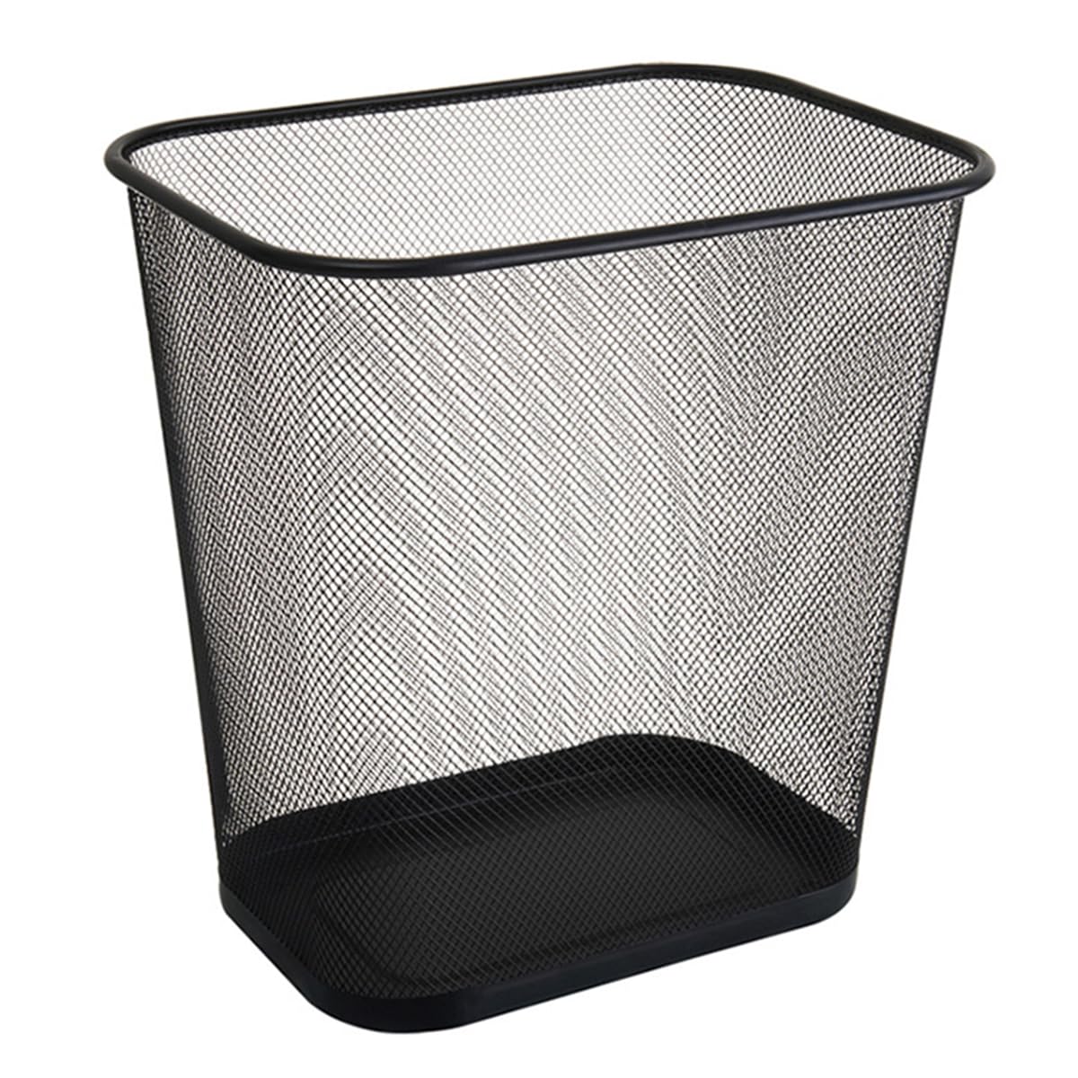 ECVV Mesh Metal Trash Can Square Mesh Wire Wastebasket Vintage Garbage Bin Reusable Bedroom Rubbish Can for Kitchen | Farmhouse | Home | Office | BLACK |