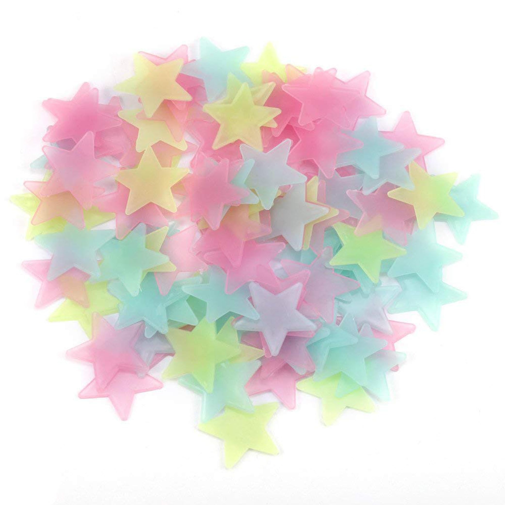 RICHER BRAND Multicolor Glow in Dark Stars Radium Attractive Wall Sticker for Kids Bedroom,Room Ceiling and Wall Decals Fluorescent Stars Night Glow Decorative Wall Sticker Pack of 50 Piece