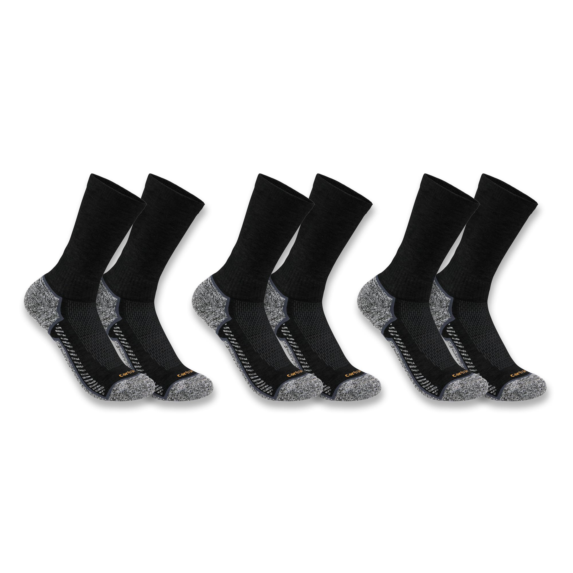 Carhartt Men's Force Performance Work Socks 3 Pair Pack