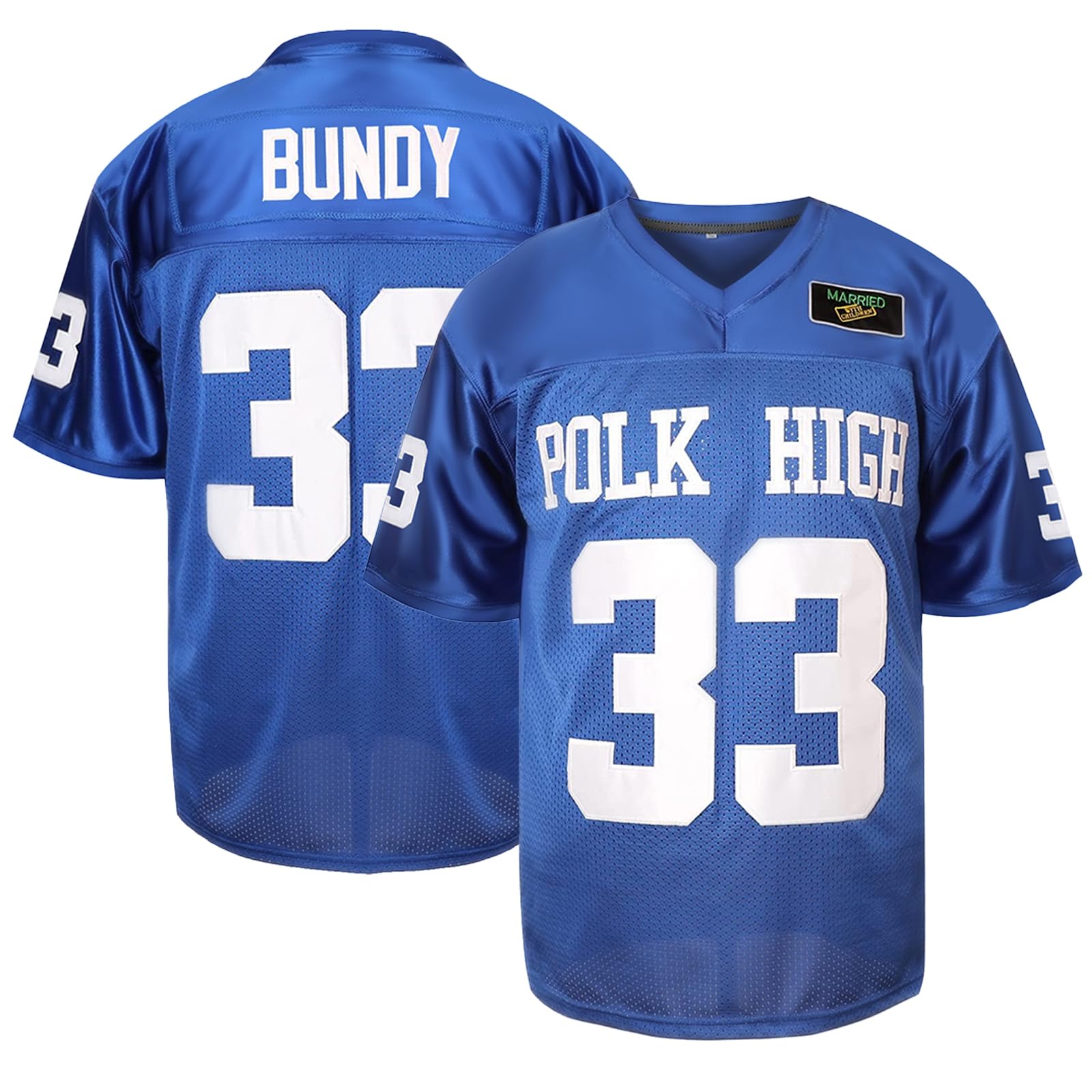 Tocament33 AL Bundy Jersey,Polk High Football Jerseys,Blue Sports Shirt Men's 90S Hip Hop Clothing Party S-XXXL