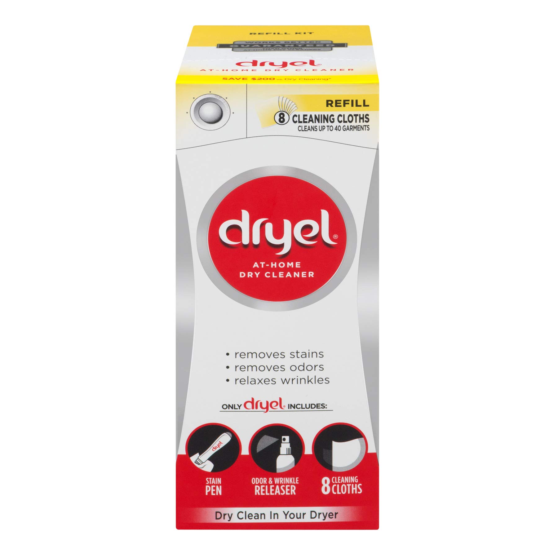 dryelAt-Home Dry Cleaner Refill Kit, 8 Cloths