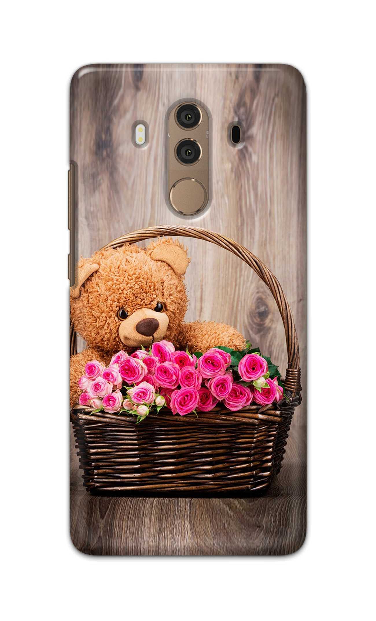 RGSVCases Roses and Teddy Bear in The Wicker Printed Designer Hard Back Case Cover for Huawei Mate 10 Pro, BLA-L09, BLA-L29 -(CU) RSV2015