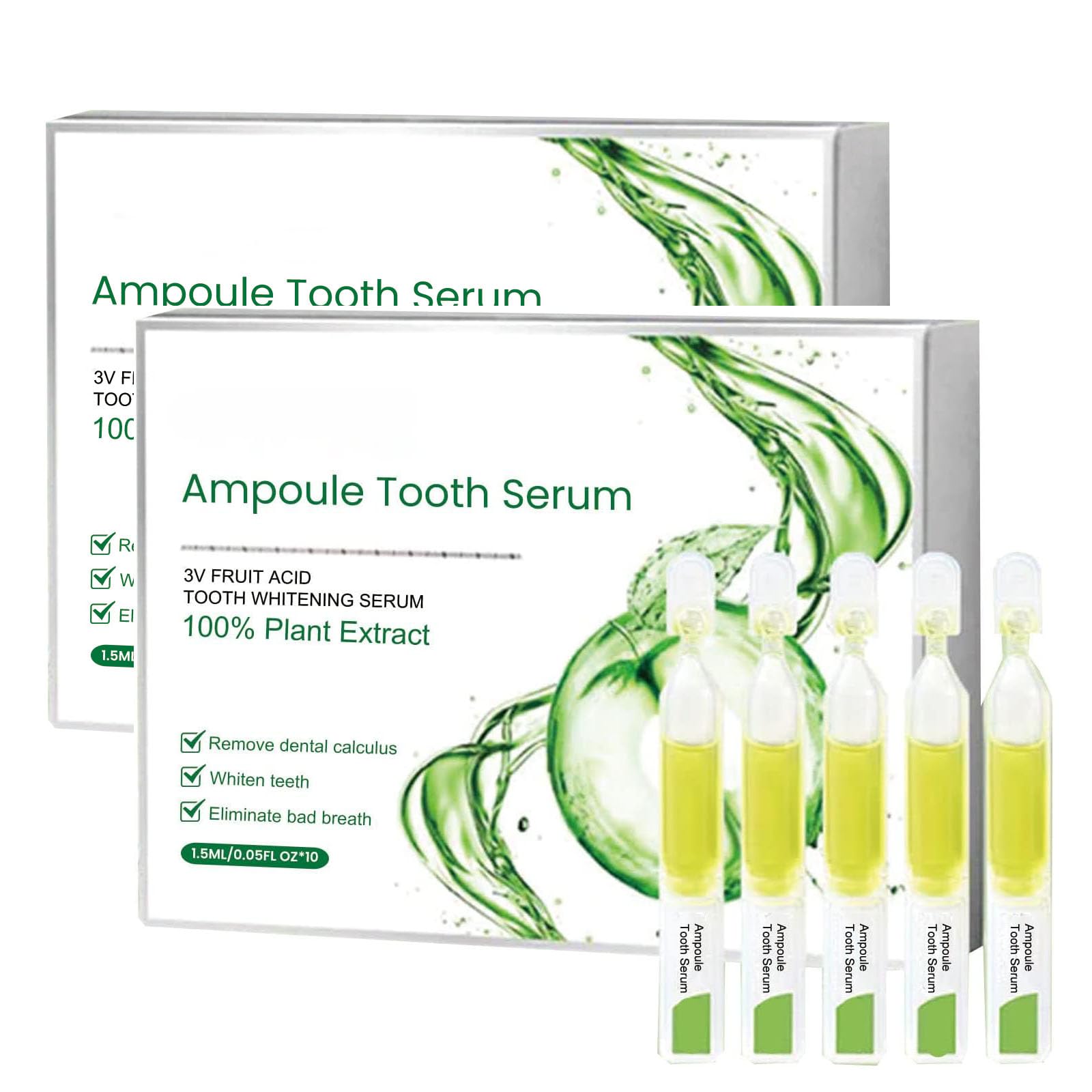 Ampoule Toothpaste, Ampoule Tooth Serum, Ampoule Essence Toothpaste, 3v Fruit Acid Teeth Essence, Fresh Breath(2 boxes-20pcs)