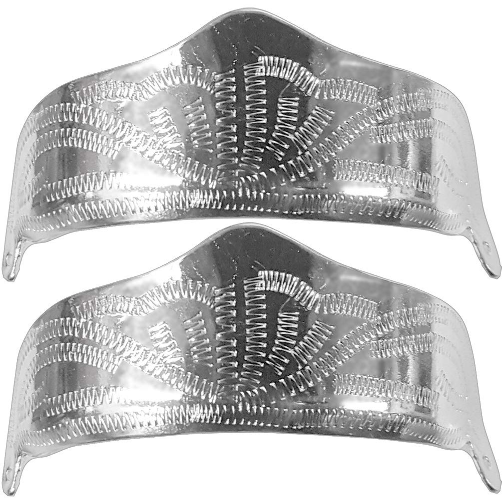 Modestone Pair Nickel Silver Heel Caps/Guards Western Filigree O/S Silver