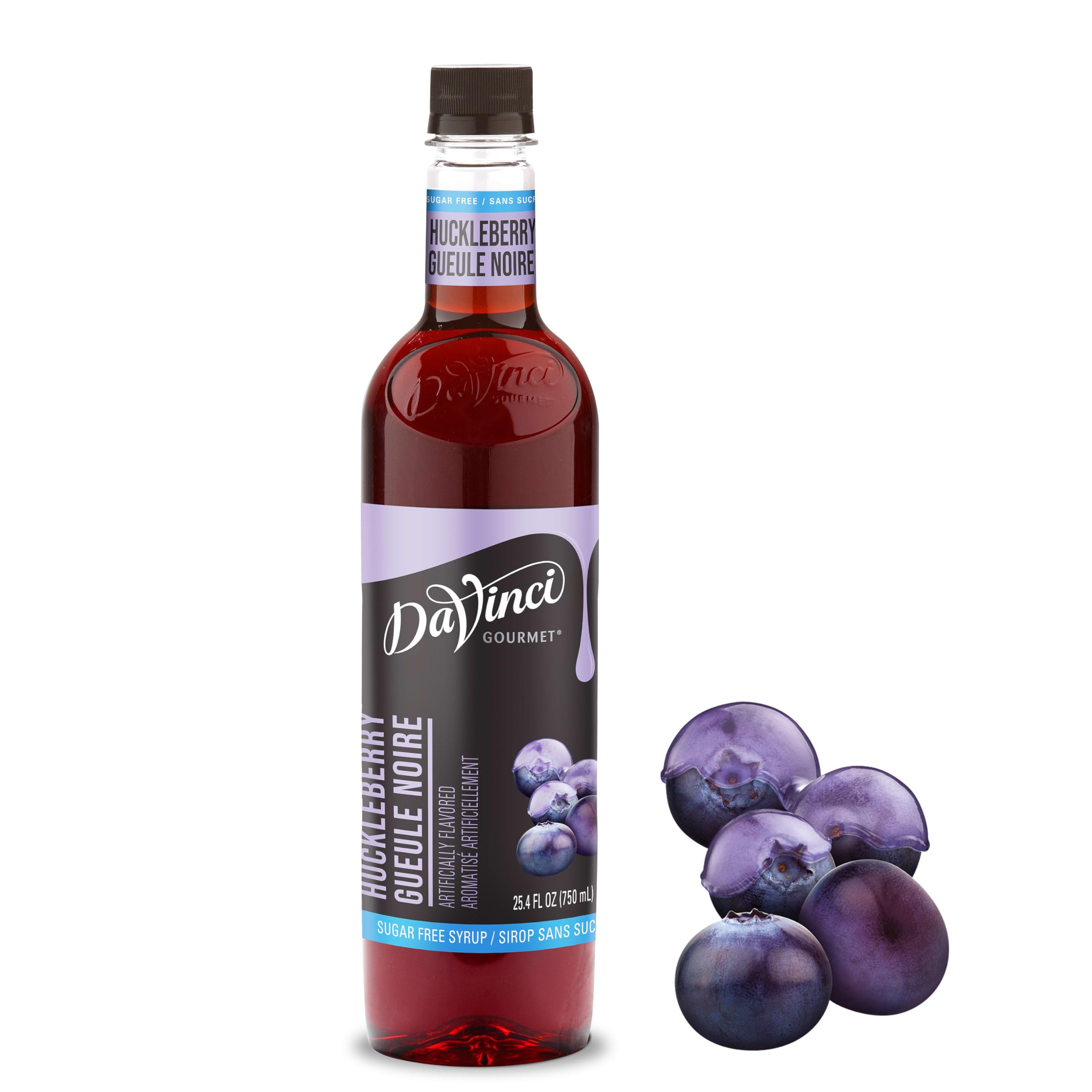 DaVinci Gourmet Sugar-Free Huckleberry Syrup, 25.4 fl oz (Pack of 1)