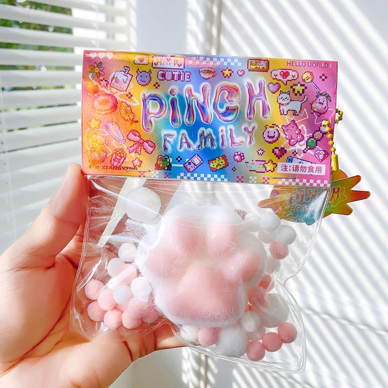 JIGCEN Mochi Taba Squishy Toys, Stress Relieving, Cute Soft Cat Paw Squeeze