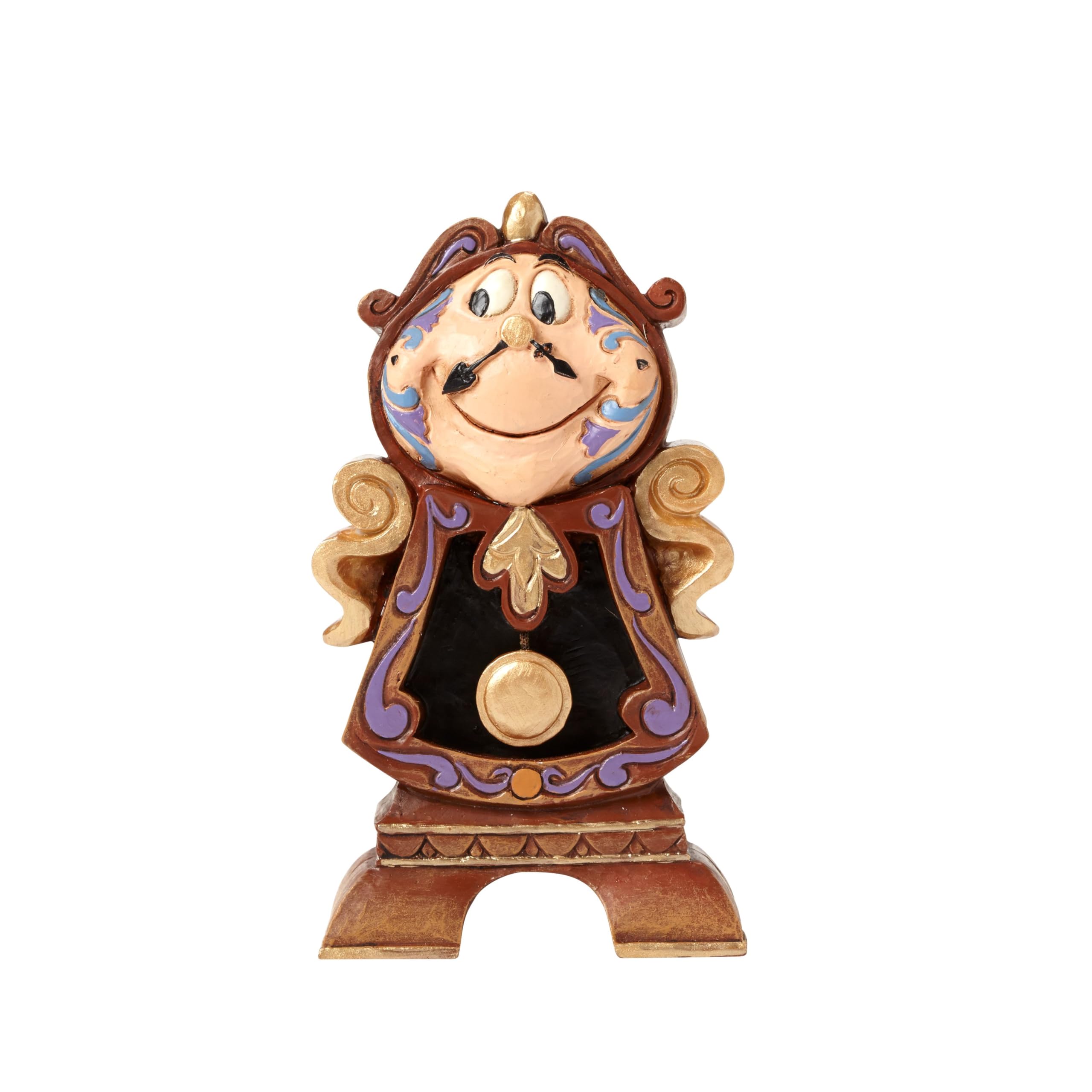 Jim Shore Disney Keeping Watch Cogsworth Beauty and the Beast Figurine 4049621, Black