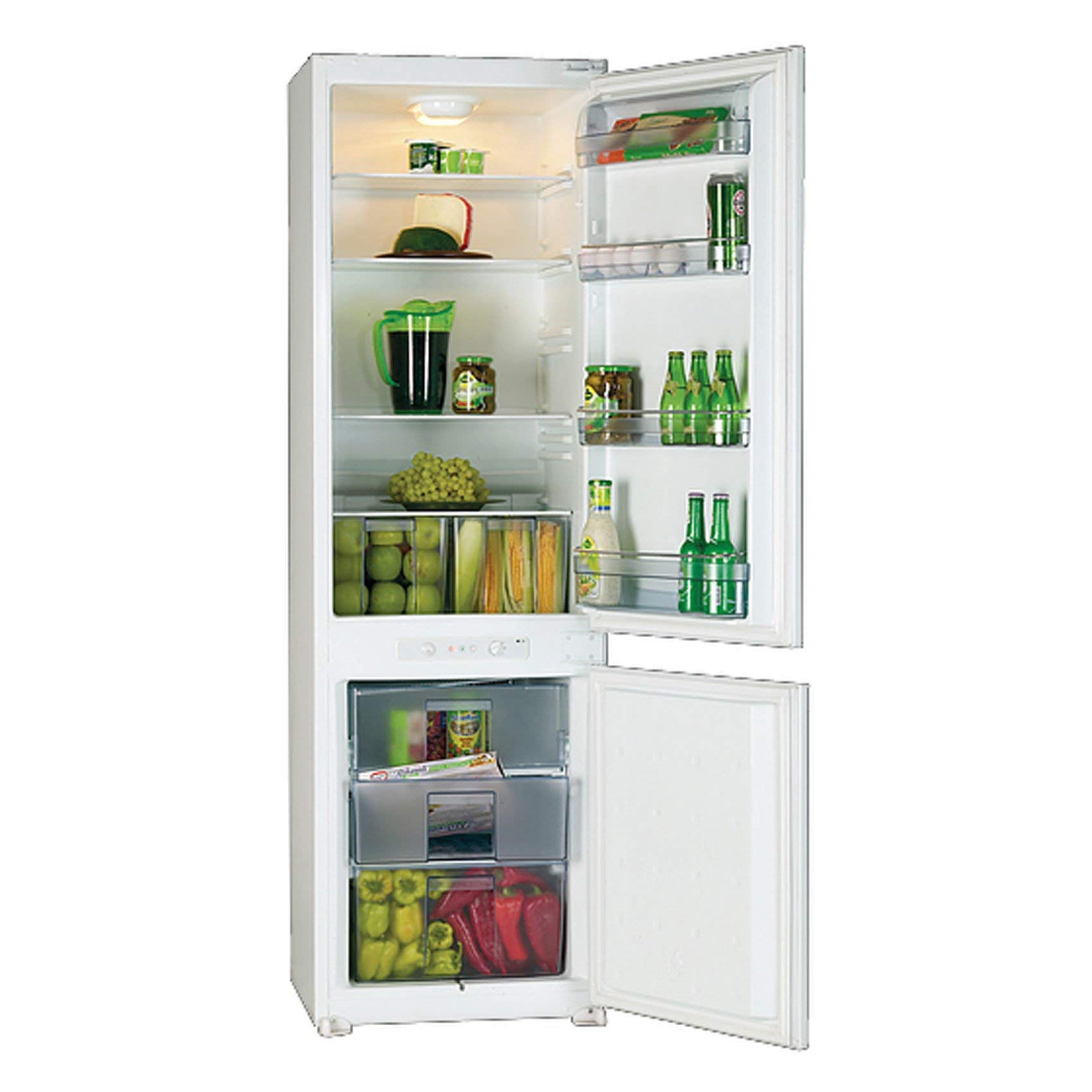 Bompani275L Double Door Built-in Refrigerator, No Frost, Bottom Freezer, Mechanical Controls, Frost-Free System - BO6862NF - White