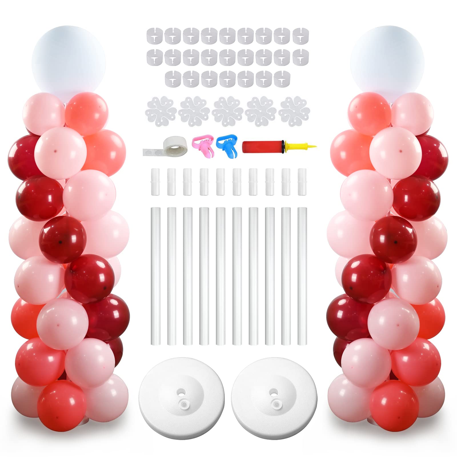 SAKOLLA Balloon Column Stand Kit with Base - 2 Set Balloon Tower Stand Decoration for Birthday Party, Baby Shower, Wedding, Graduation Party Decorations