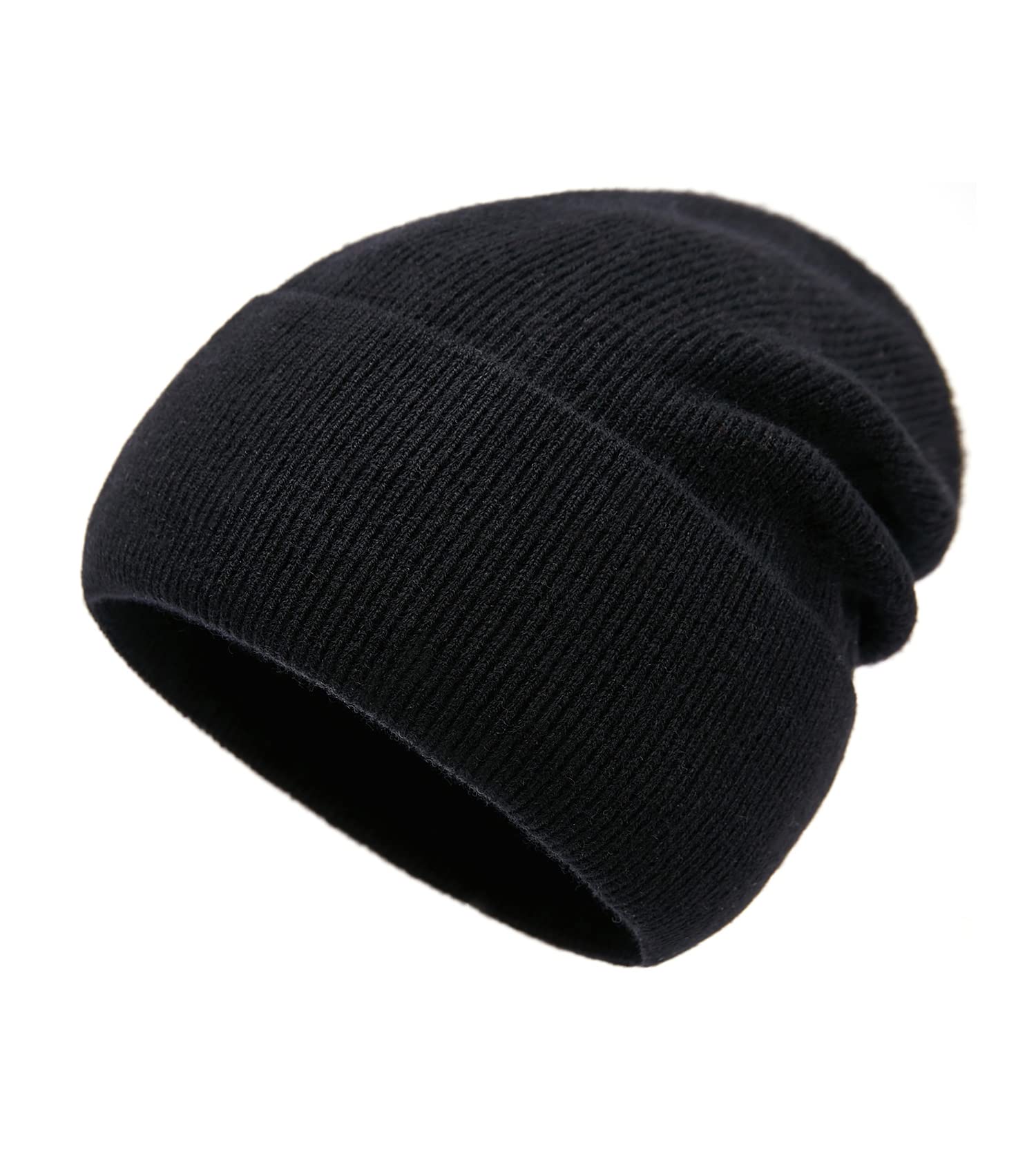 Lallier 100% Merino Wool Beanie with Fleece Lining for Men and Women, Pure Wool Ribbed Knit Warm Winter Hat with Gift Box