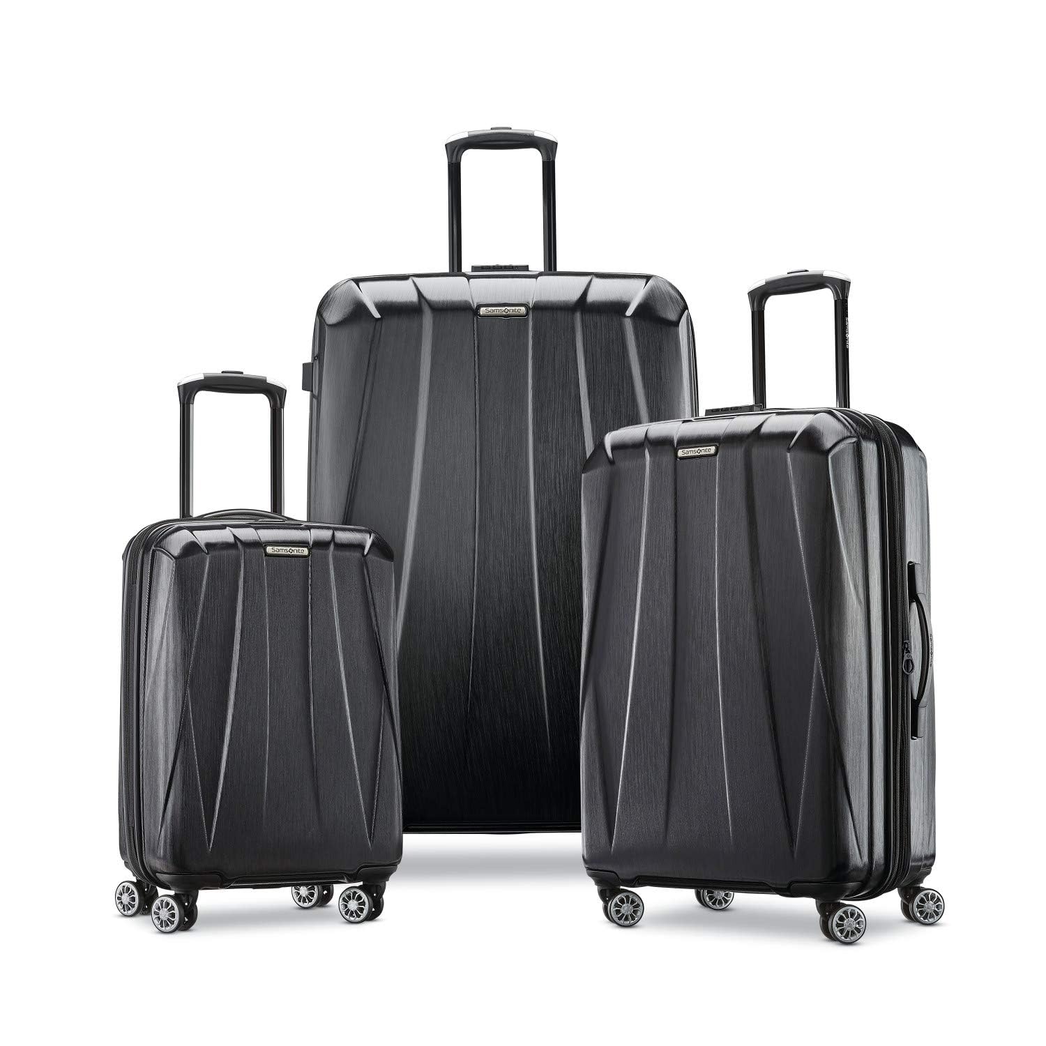 Samsonite Centric 2 Hardside Expandable Luggage with Spinners, Black, 3-Piece Set (20/24/28)