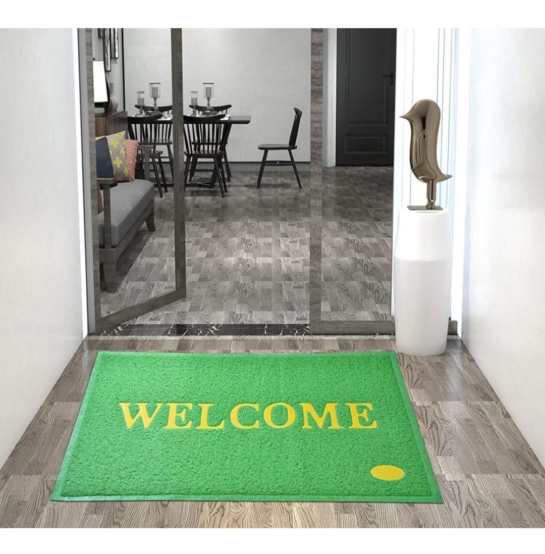 ARPAN INDUSTRIES Plastic Artificial Anti Slip Door Mats | Floor, Bath Doormat for Home & Kitchen, Office | Machine Washable (Green)