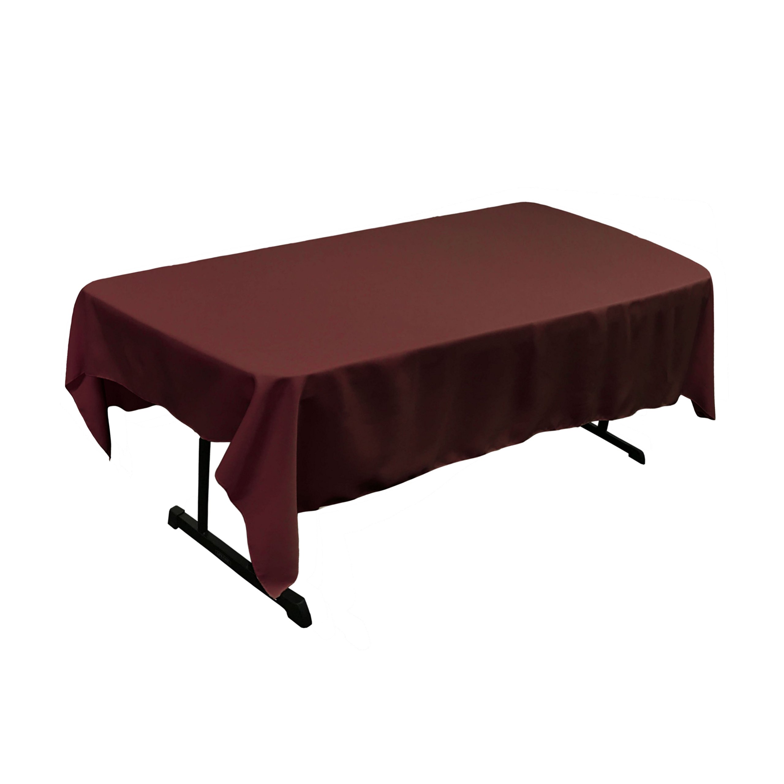 LA Linen Polyester Poplin Rectangular Tablecloth, Burgundy, 60 x 84-Inch