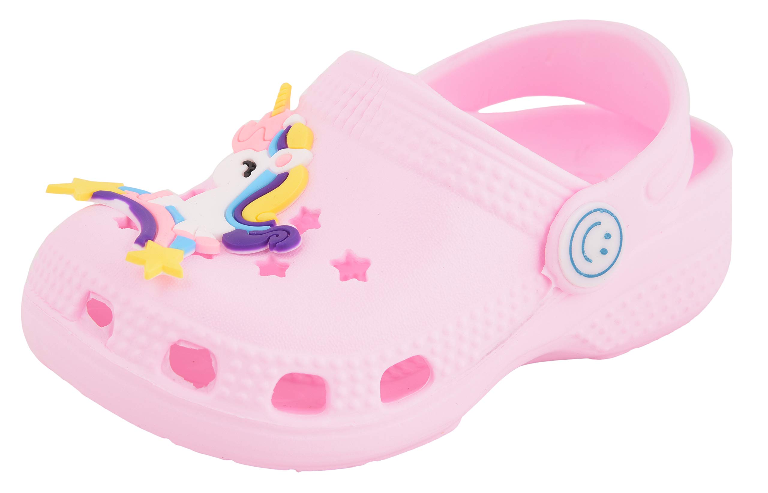 Yellow Bee Unicorn Clogs for Girls, Light Pink