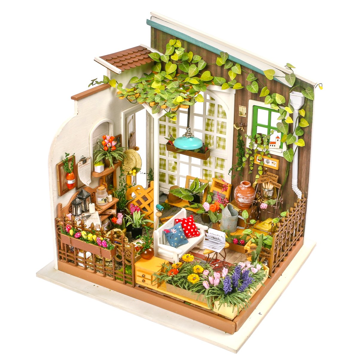 Robotime(Miller's Gardon) - DIY Miniature Dollhouse Kit Garden House with Furniture Sets Best Gifts for Adults & Kids, One Size